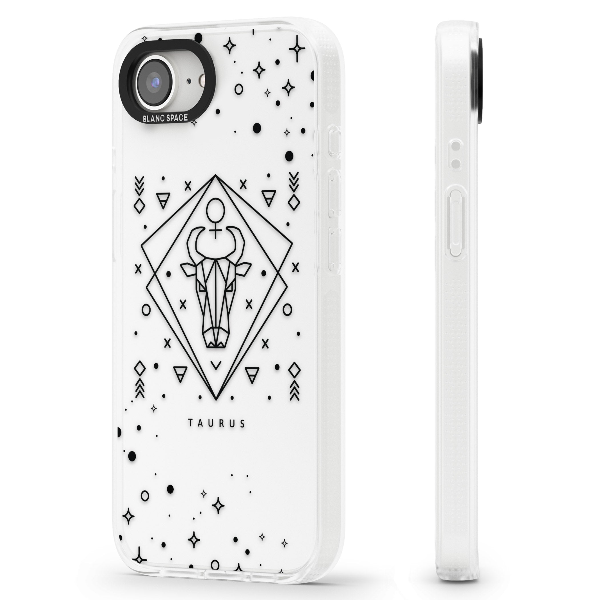 Taurus Emblem - Transparent Design iPhone 16e Clear Case Impact Air - Blanc Space