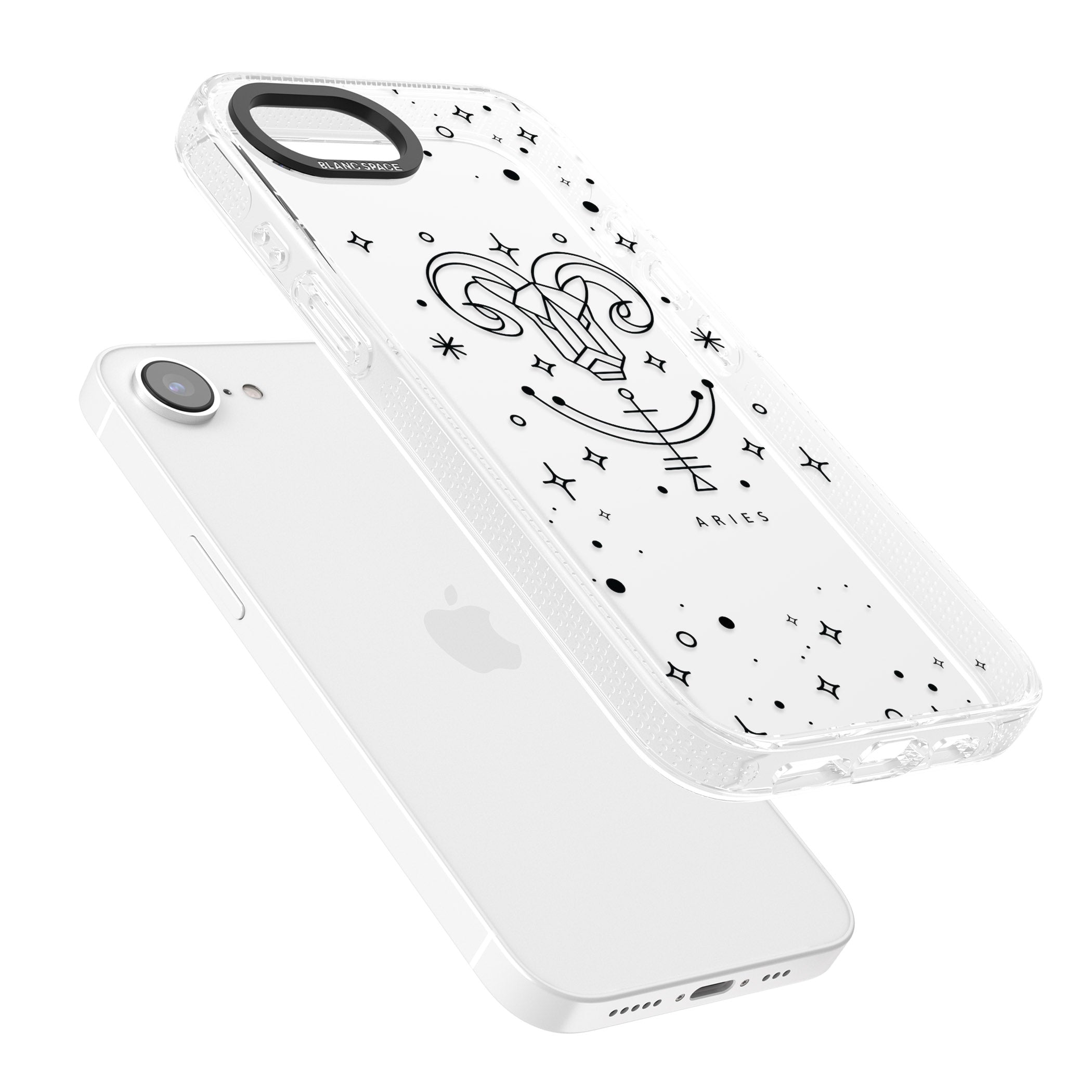 Aries Emblem - Transparent Design iPhone 16e Clear Case Impact Air - Blanc Space