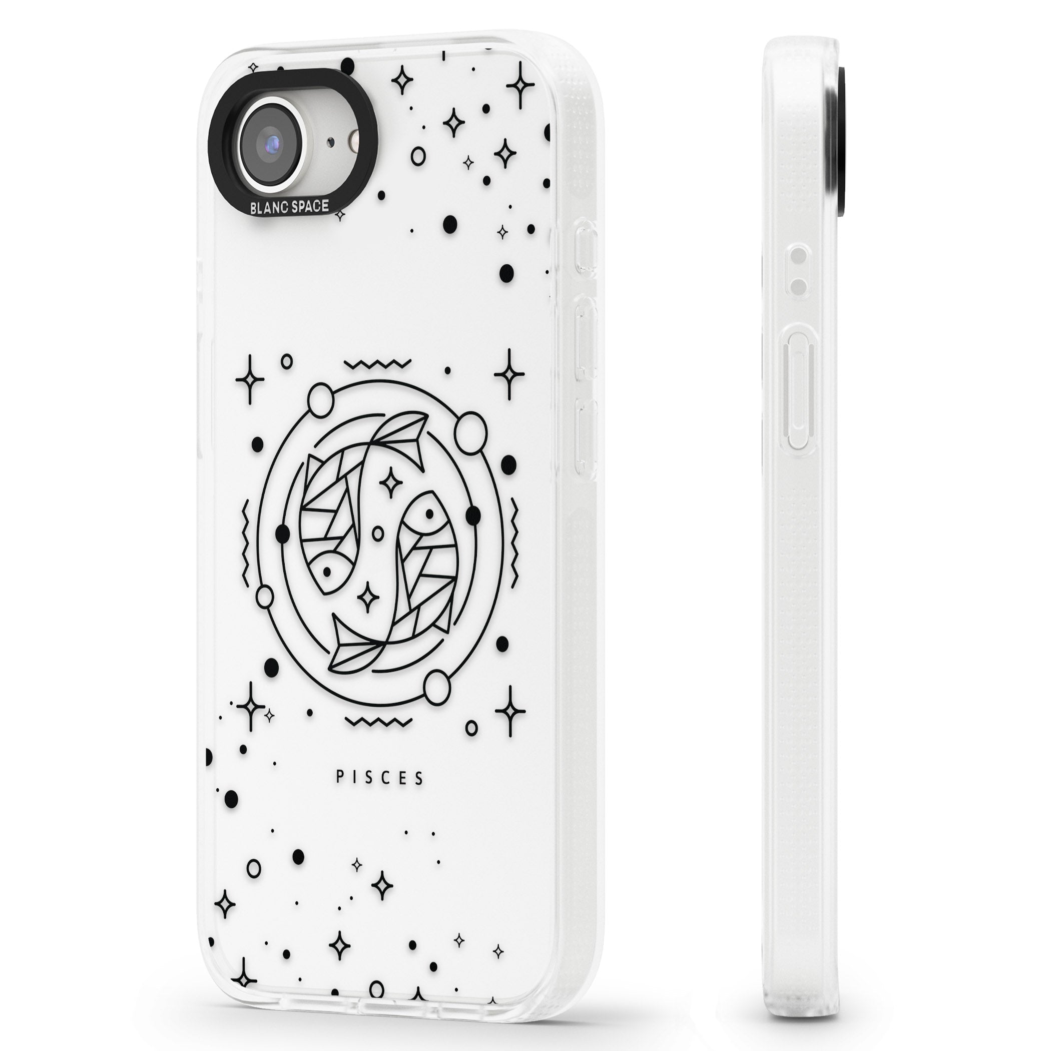 Pisces Emblem - Transparent Design iPhone 16e Clear Case Impact Air - Blanc Space