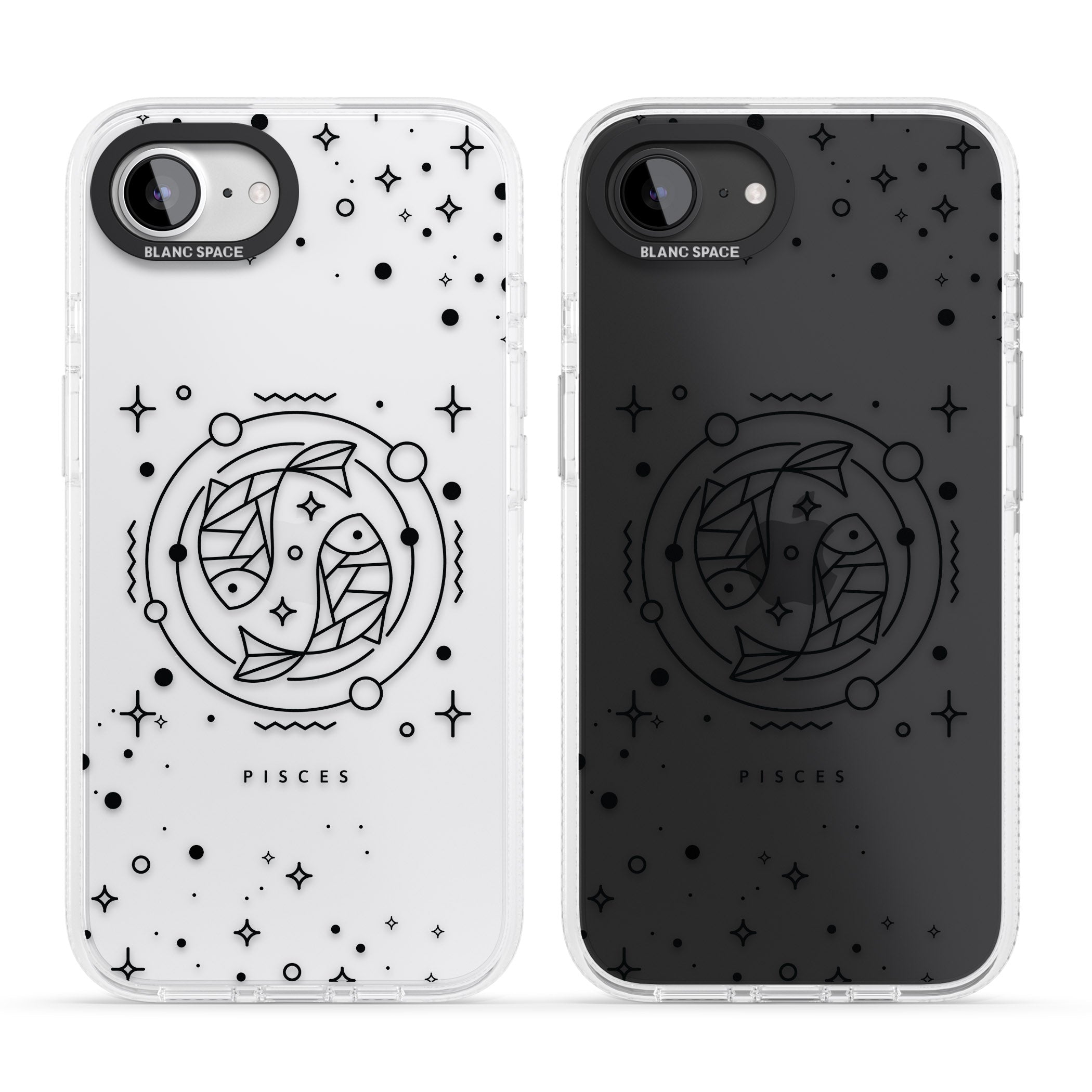 Pisces Emblem - Transparent Design iPhone 16e Clear Case Impact Air - Blanc Space