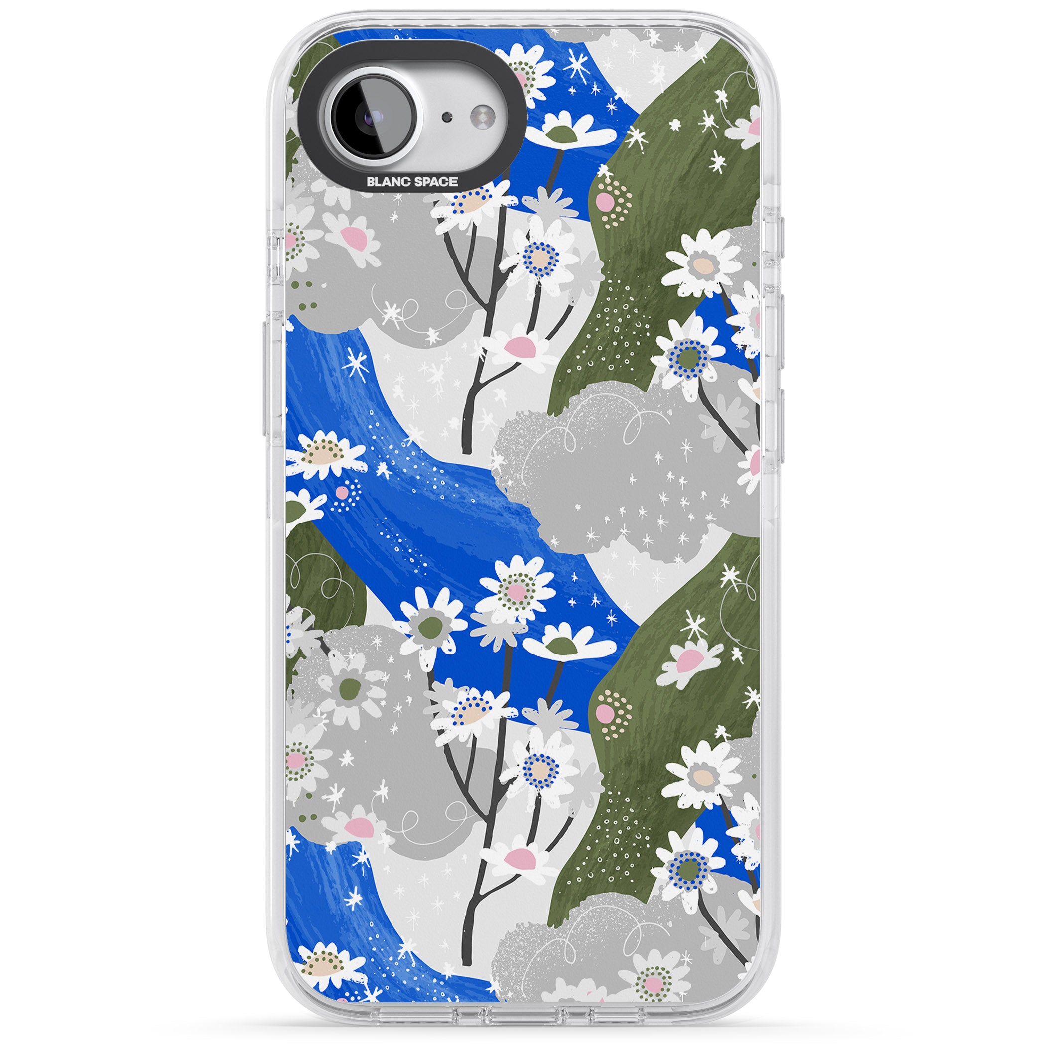 Blue & Grey Daisies Pattern