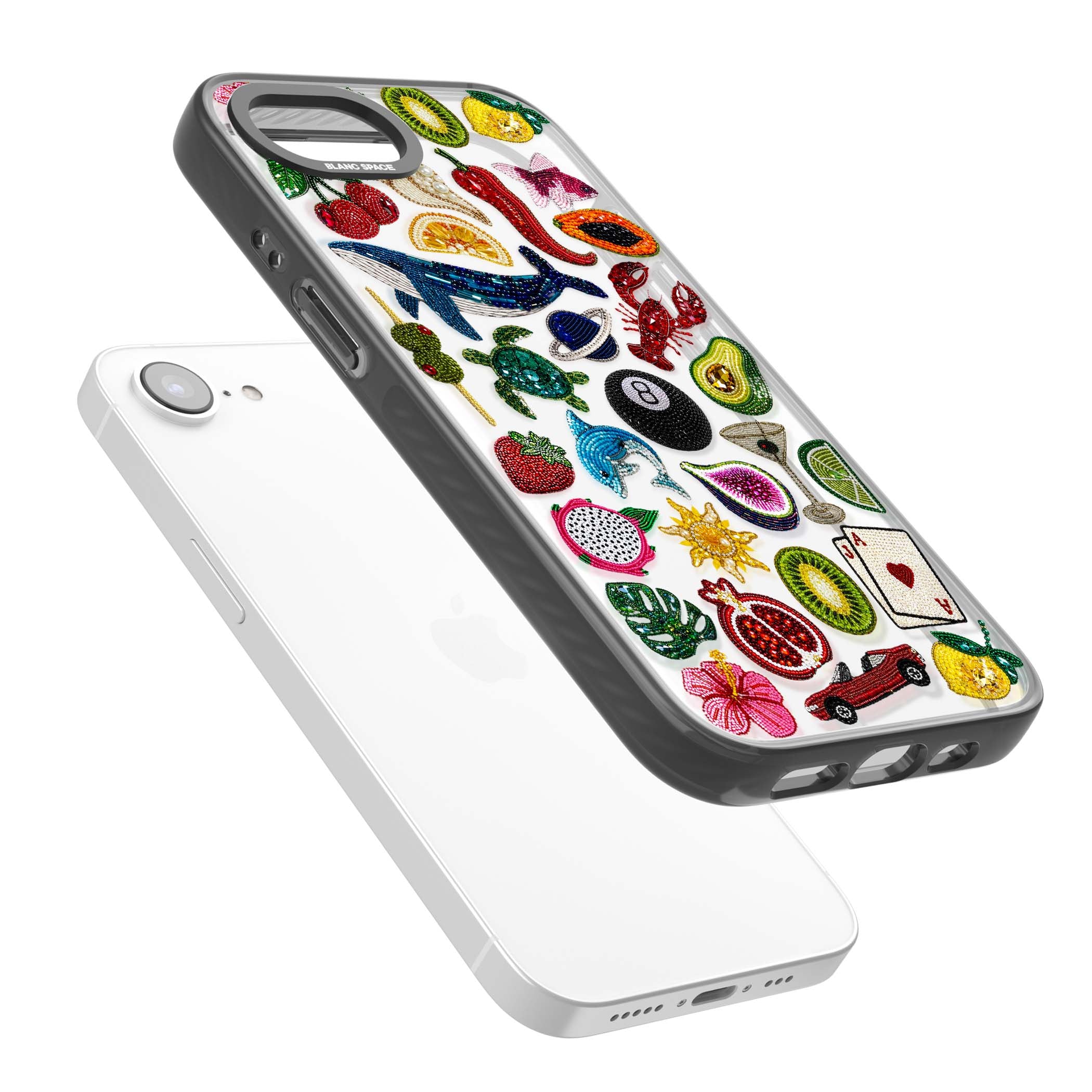 Beaded Mix cute iPhone case | Black Impact case for iPhone 16e, iPhone 17e