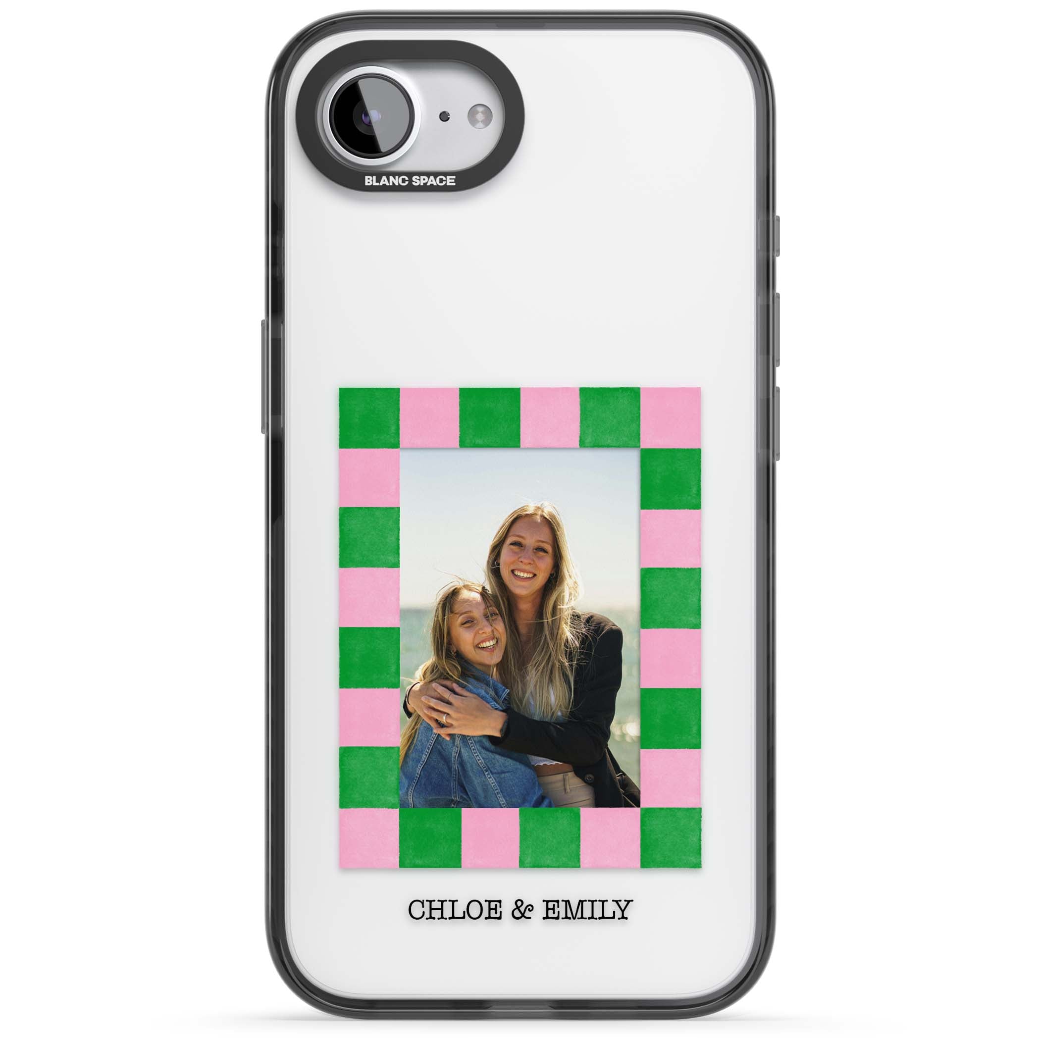 Riviera Check Photo cute iPhone case | Black Impact case for iPhone 16e, iPhone 17e