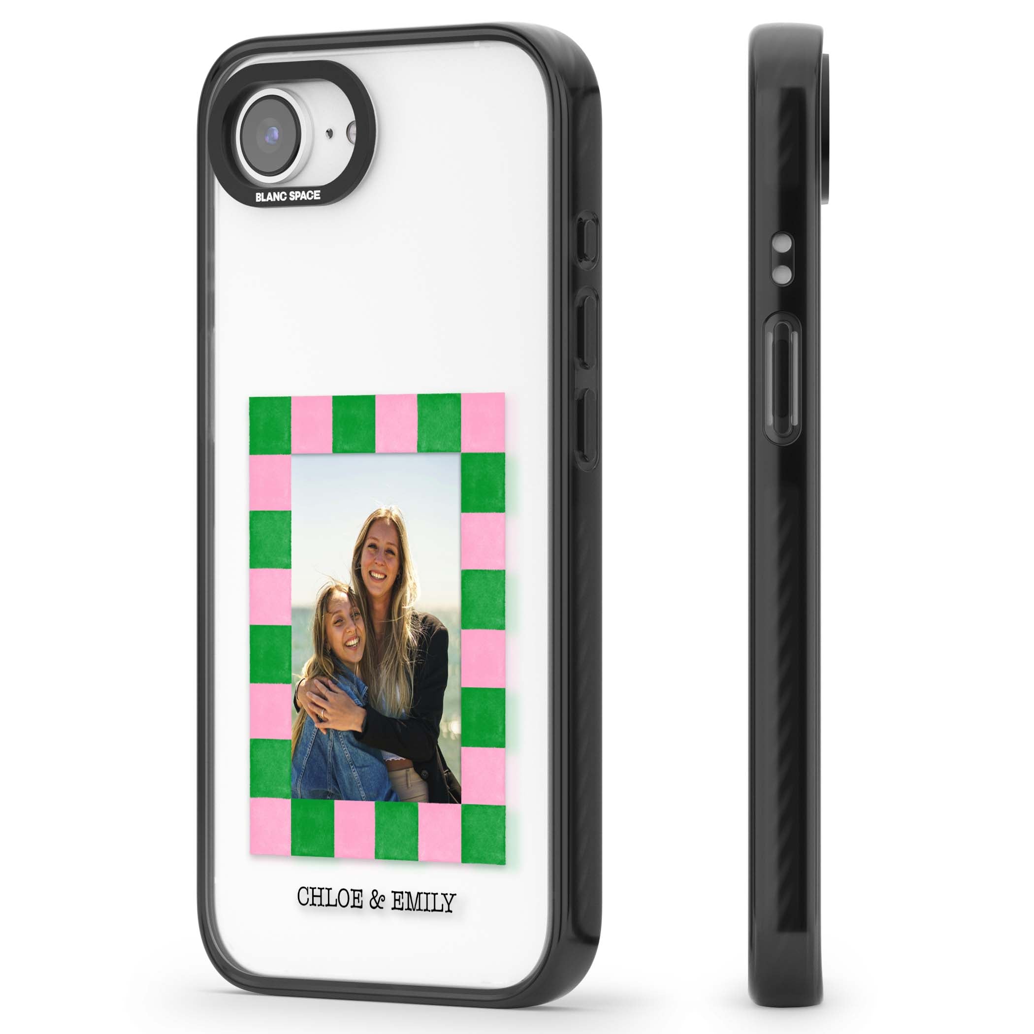 Riviera Check Photo cute iPhone case | Black Impact case for iPhone 16e, iPhone 17e