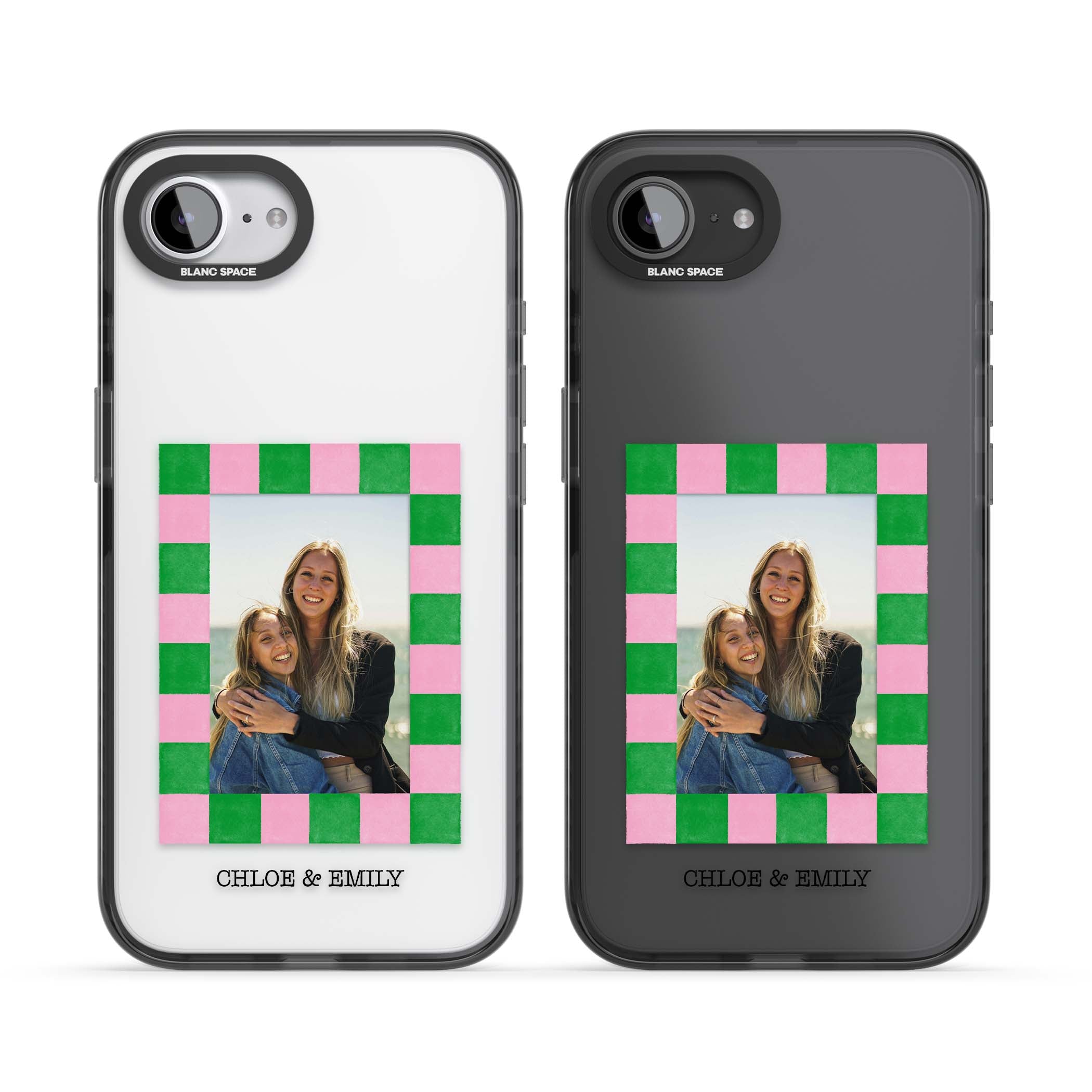 Riviera Check Photo cute iPhone case | Black Impact case for iPhone 16e, iPhone 17e