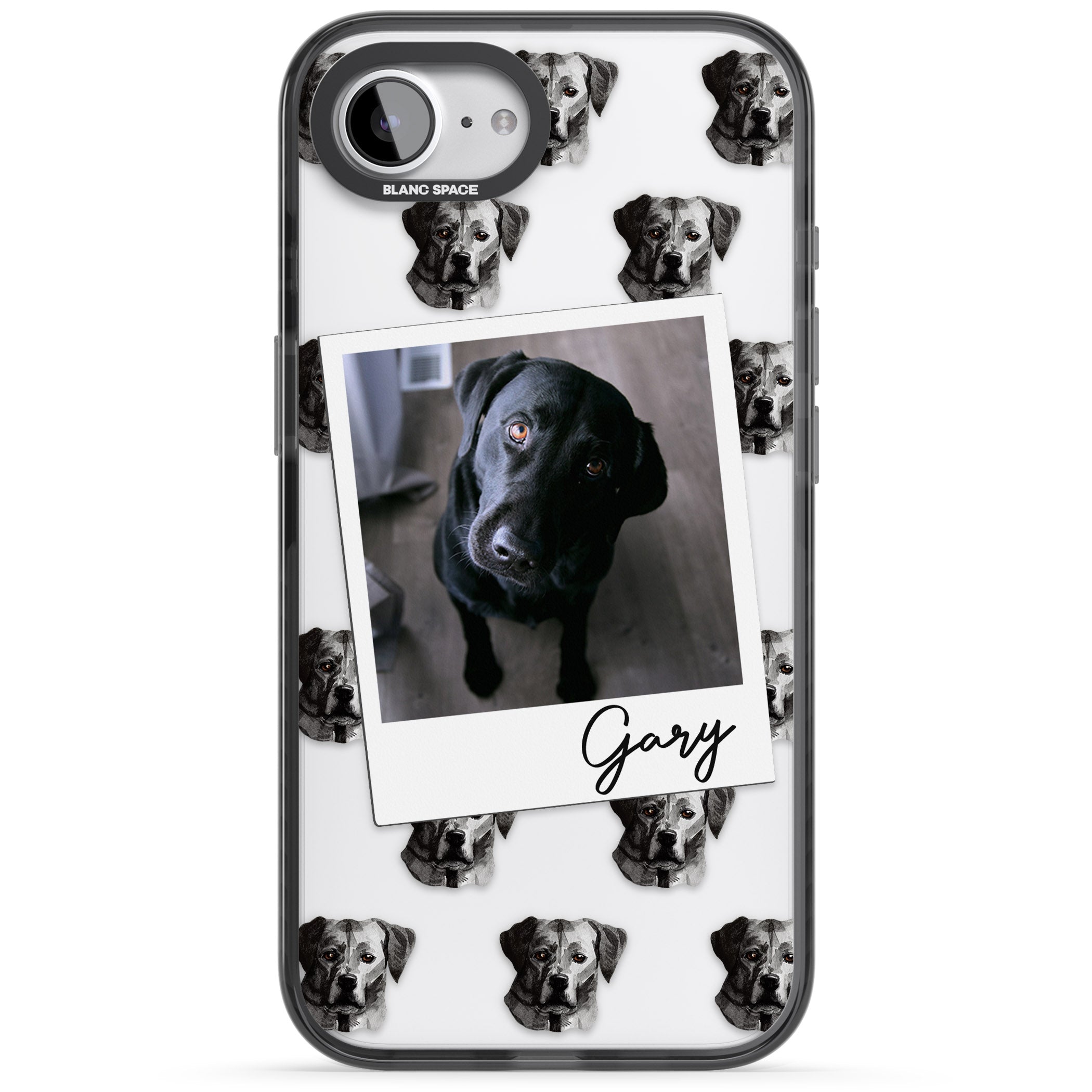 Personalised Black Labrador Instant Camera Photo