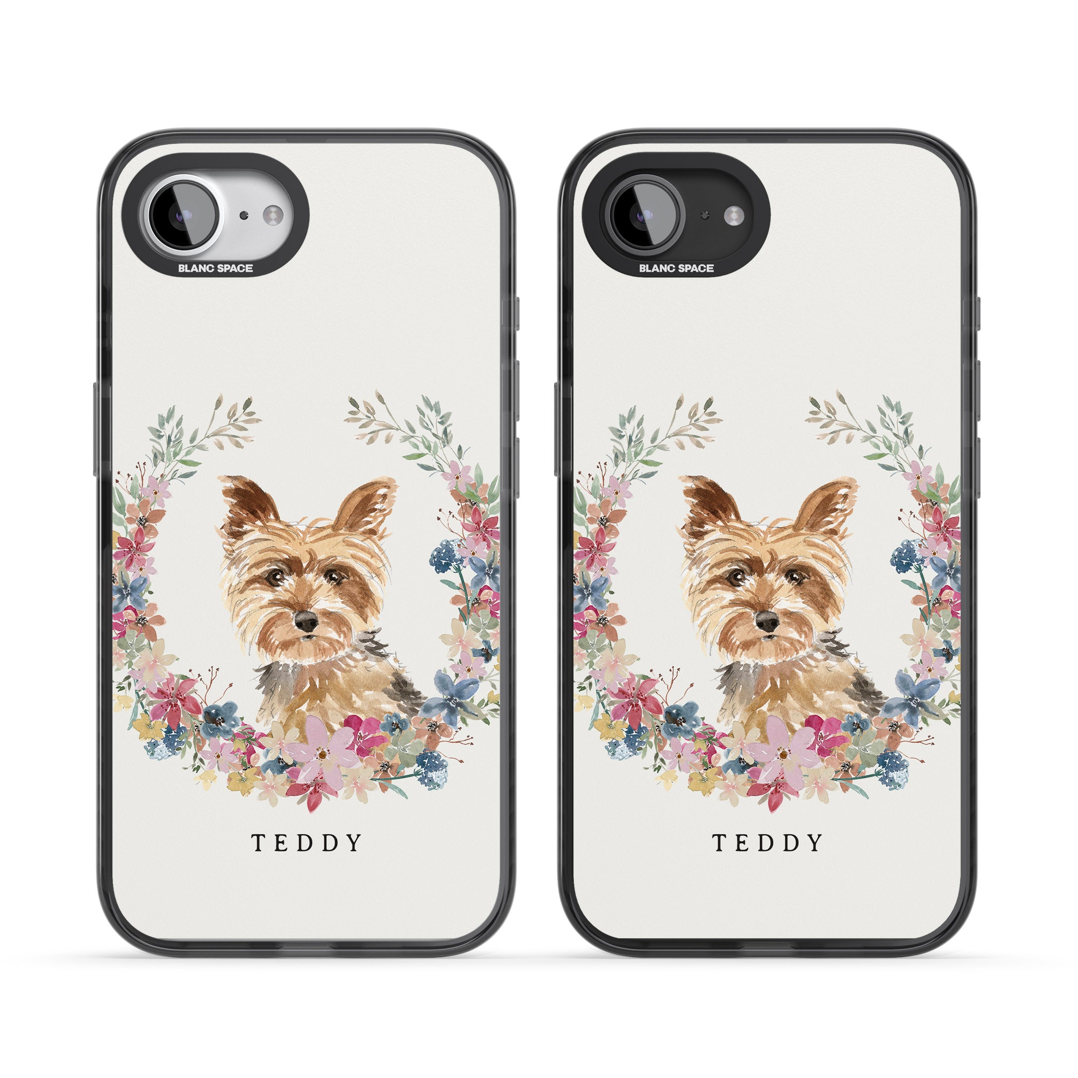 Personalised Yorkshire Terrier Floral Portrait