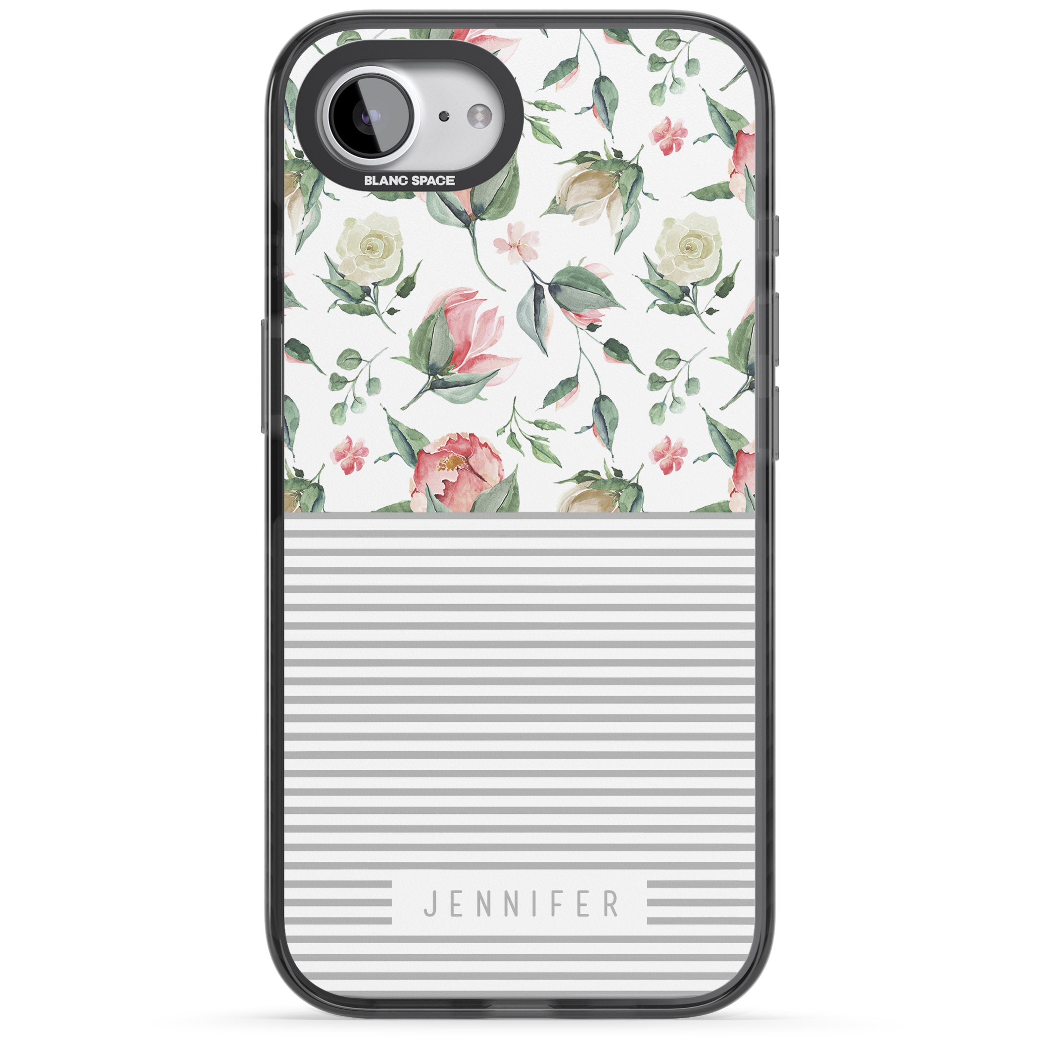 Personalised Light Floral Pattern & Stripes