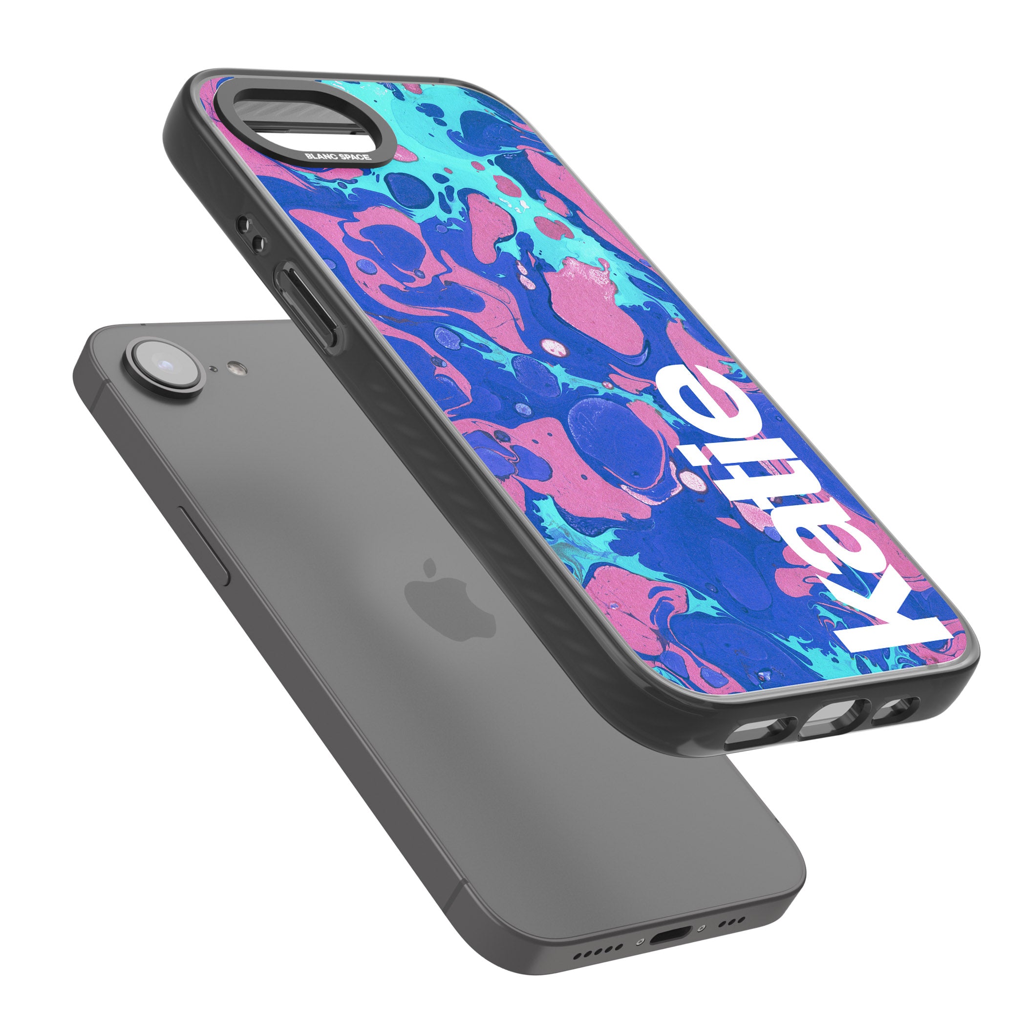 Personalised Navy & Turquoise Marbled