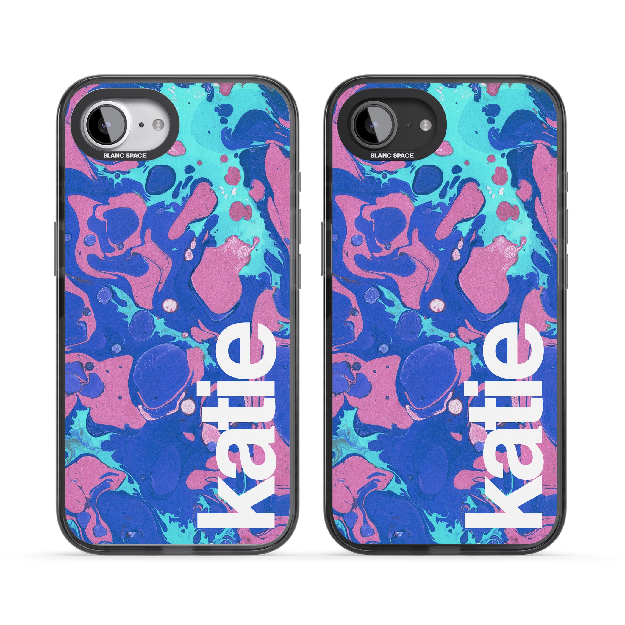 Personalised Navy & Turquoise Marbled