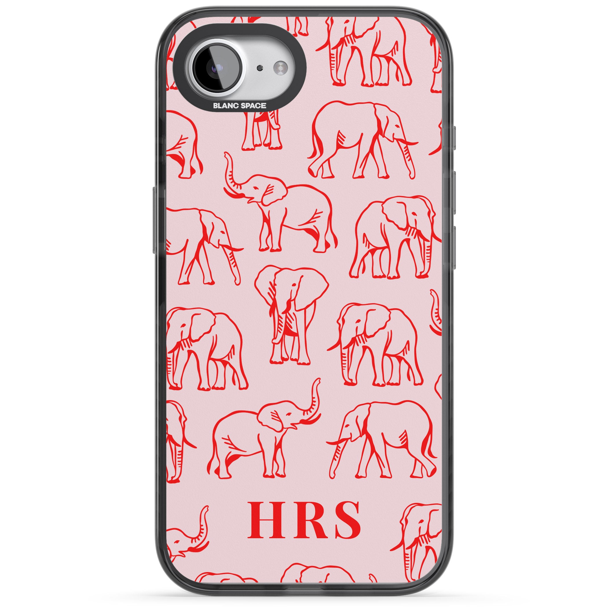 Personalised Red Elephant Outline