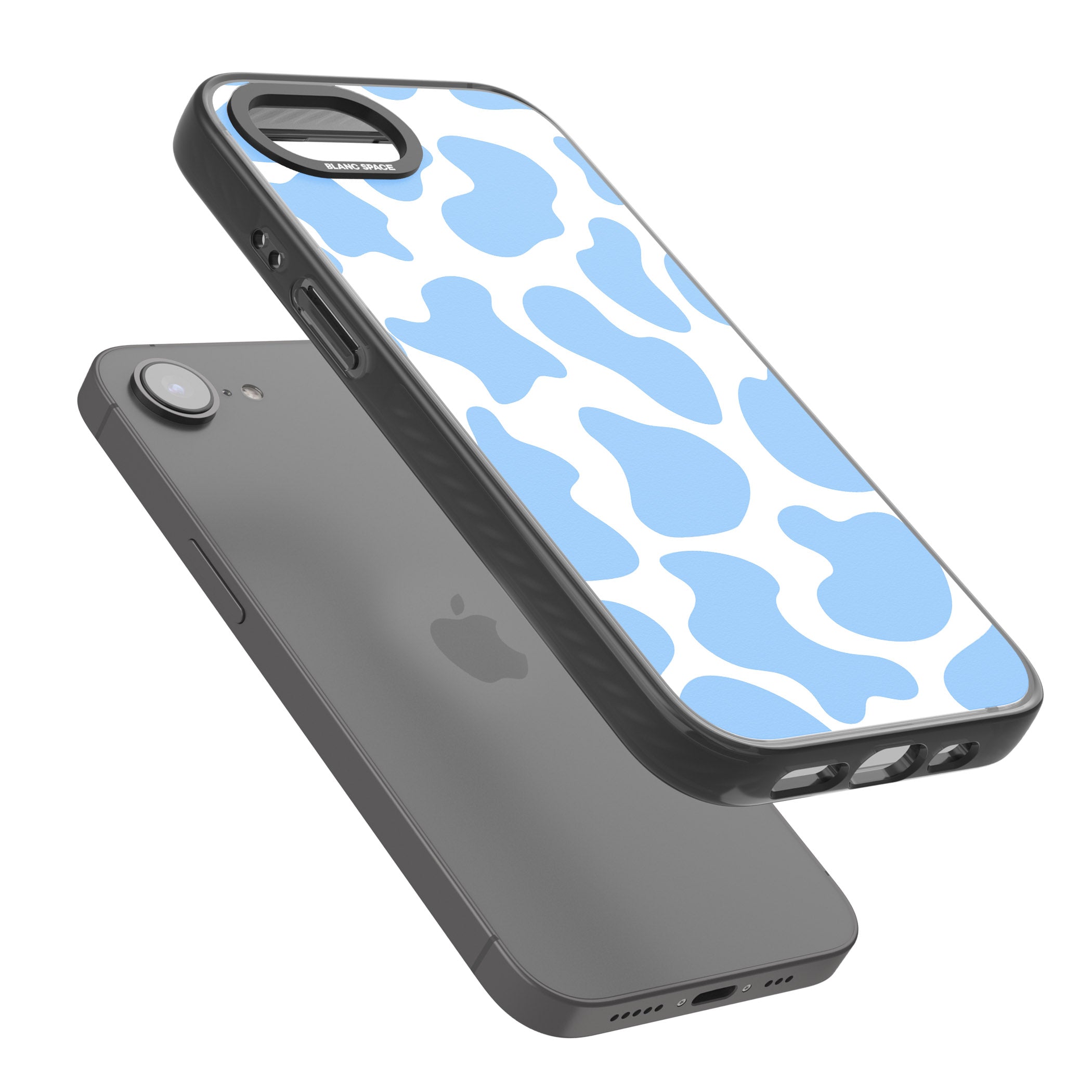 Blue And White Cow Print