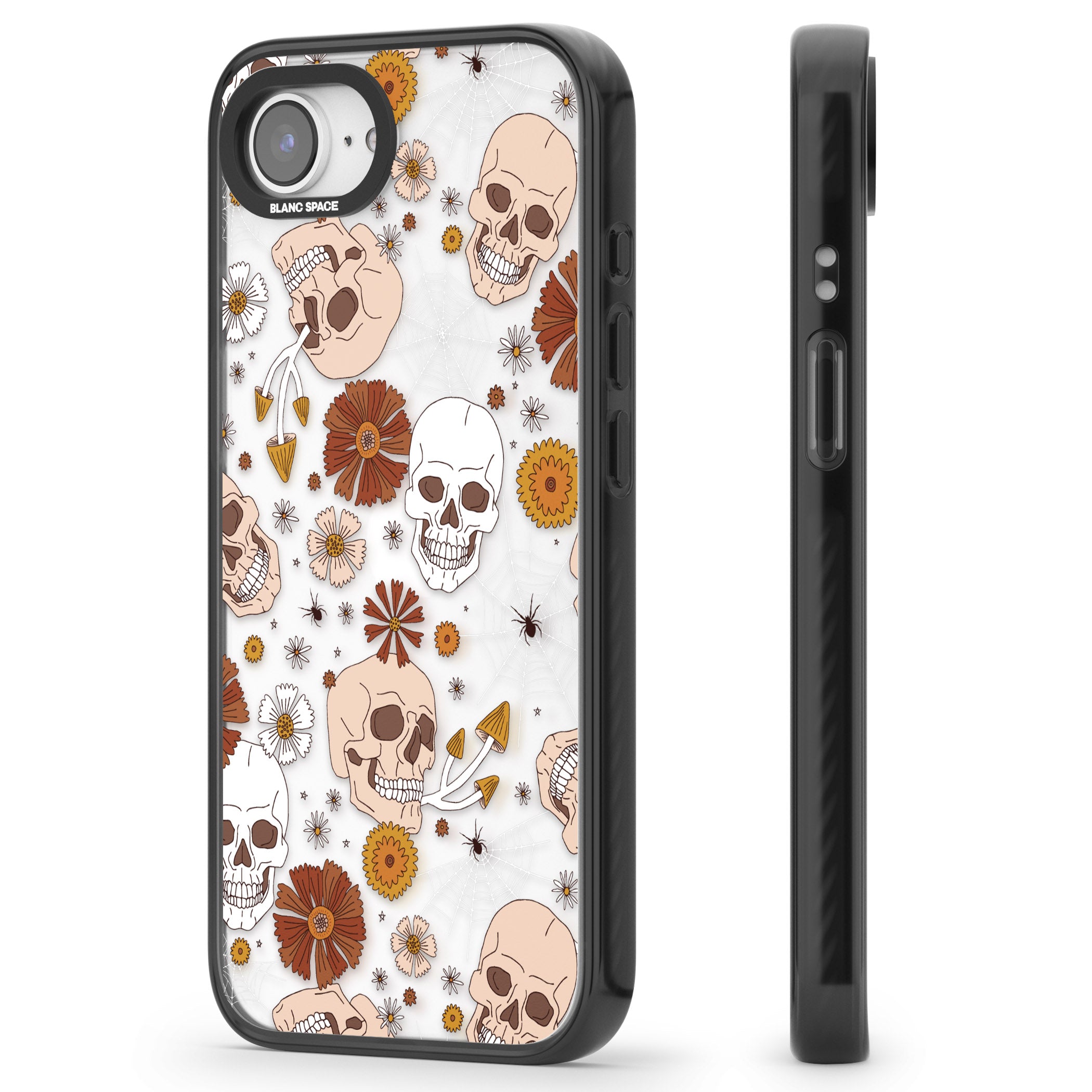 Halloween Skulls And Flowers