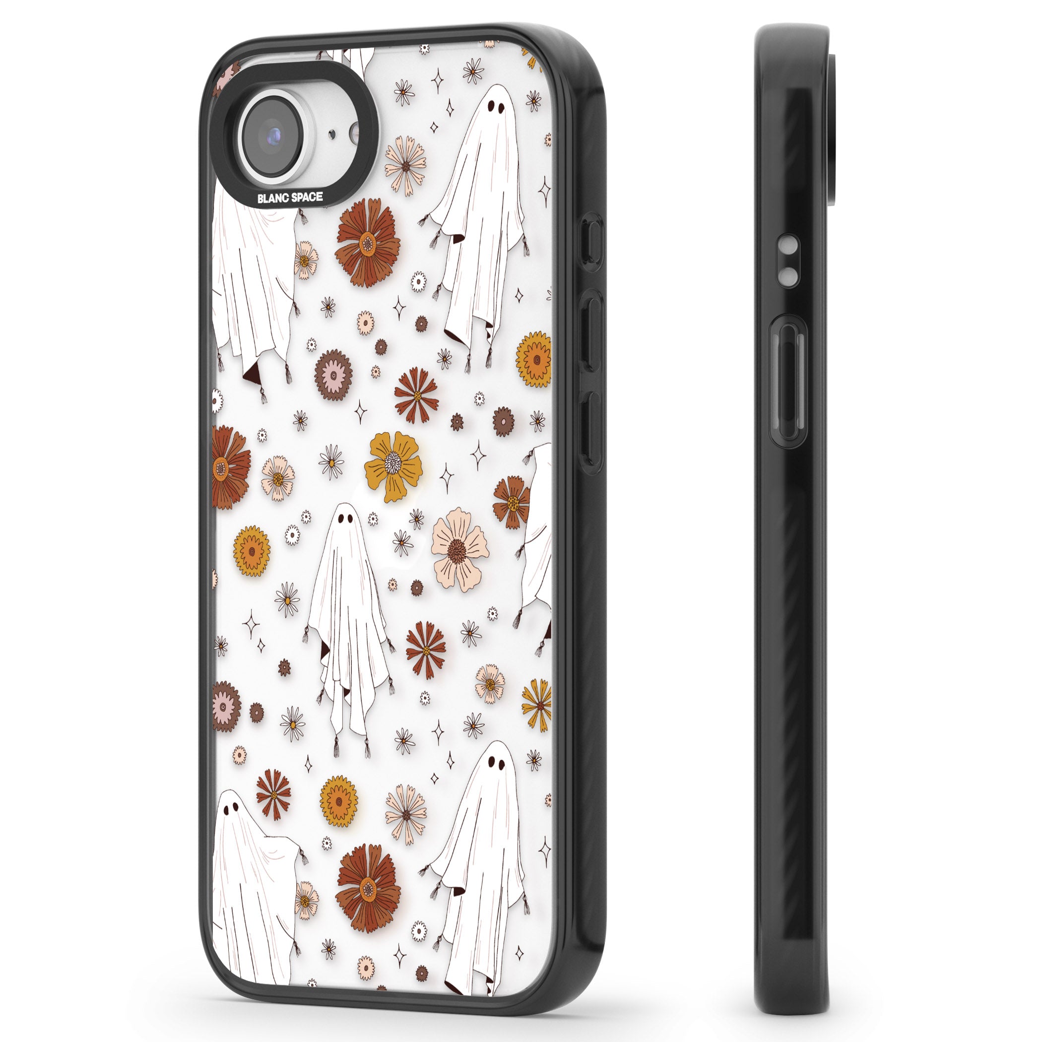 Halloween Ghosts And Flowers