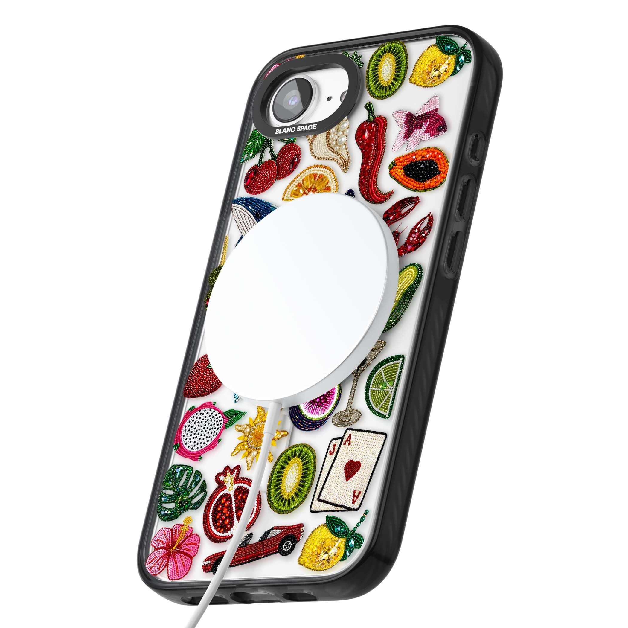 Beaded Mix cute iPhone case | Black Impact Magsafe case for iPhone 16e, iPhone 17e