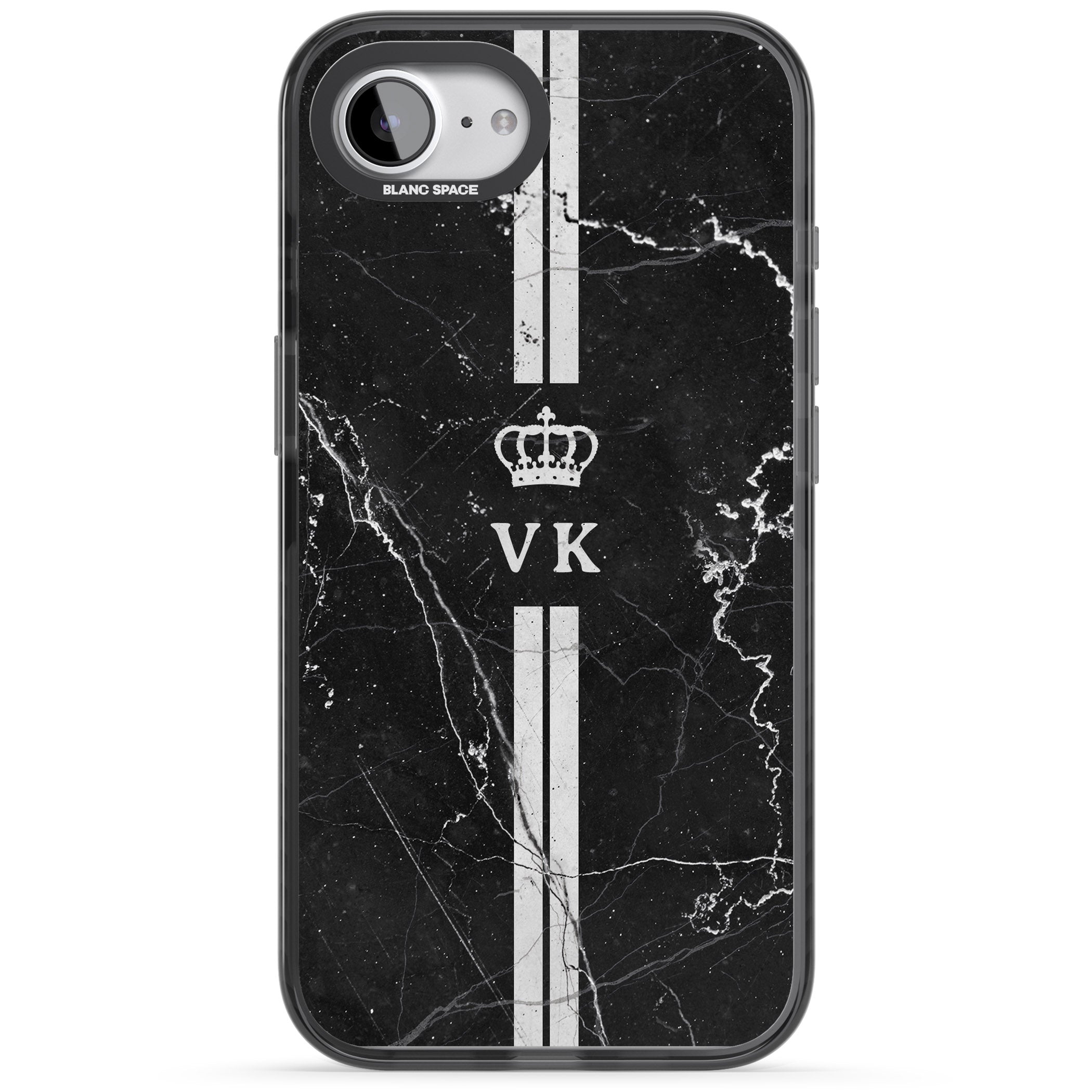 Personalised Black Marble Stripe Initials