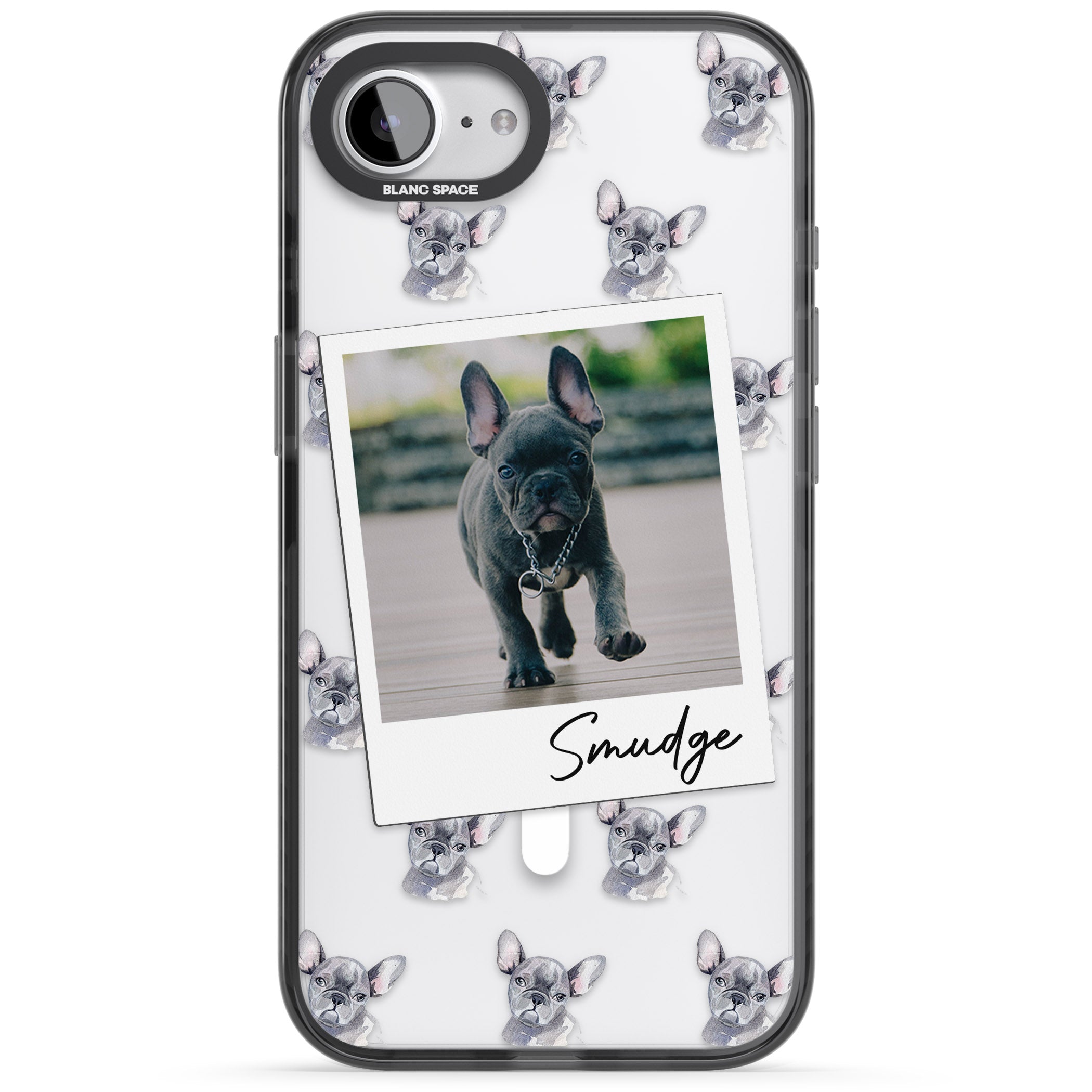 Personalised Grey French Bulldog Instant Camera Photo