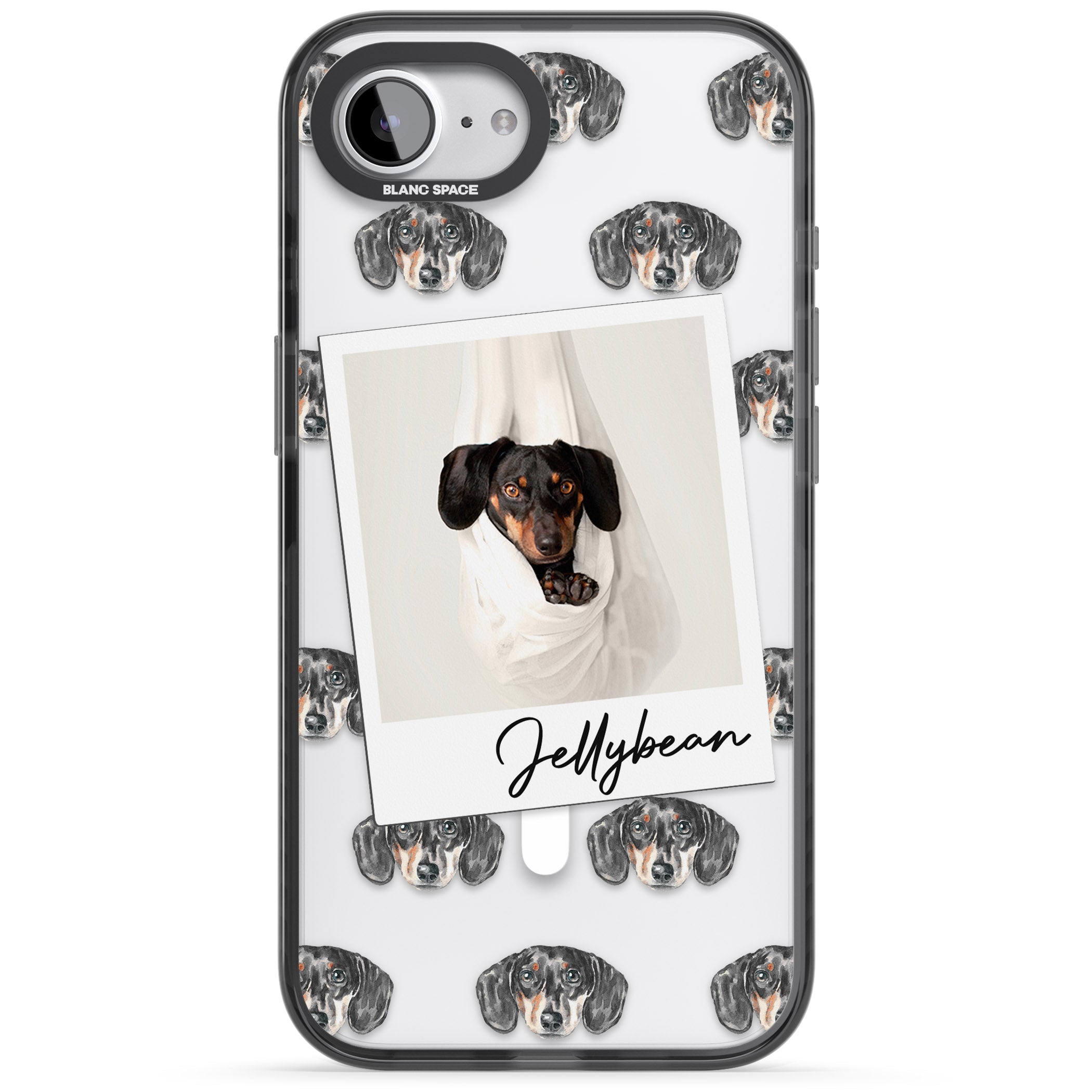Personalised Black Dachshund Instant Camera Photo
