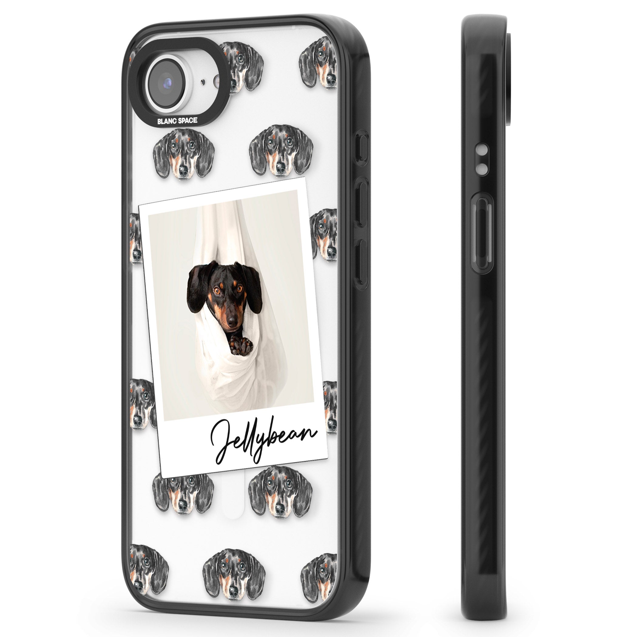 Personalised Black Dachshund Instant Camera Photo