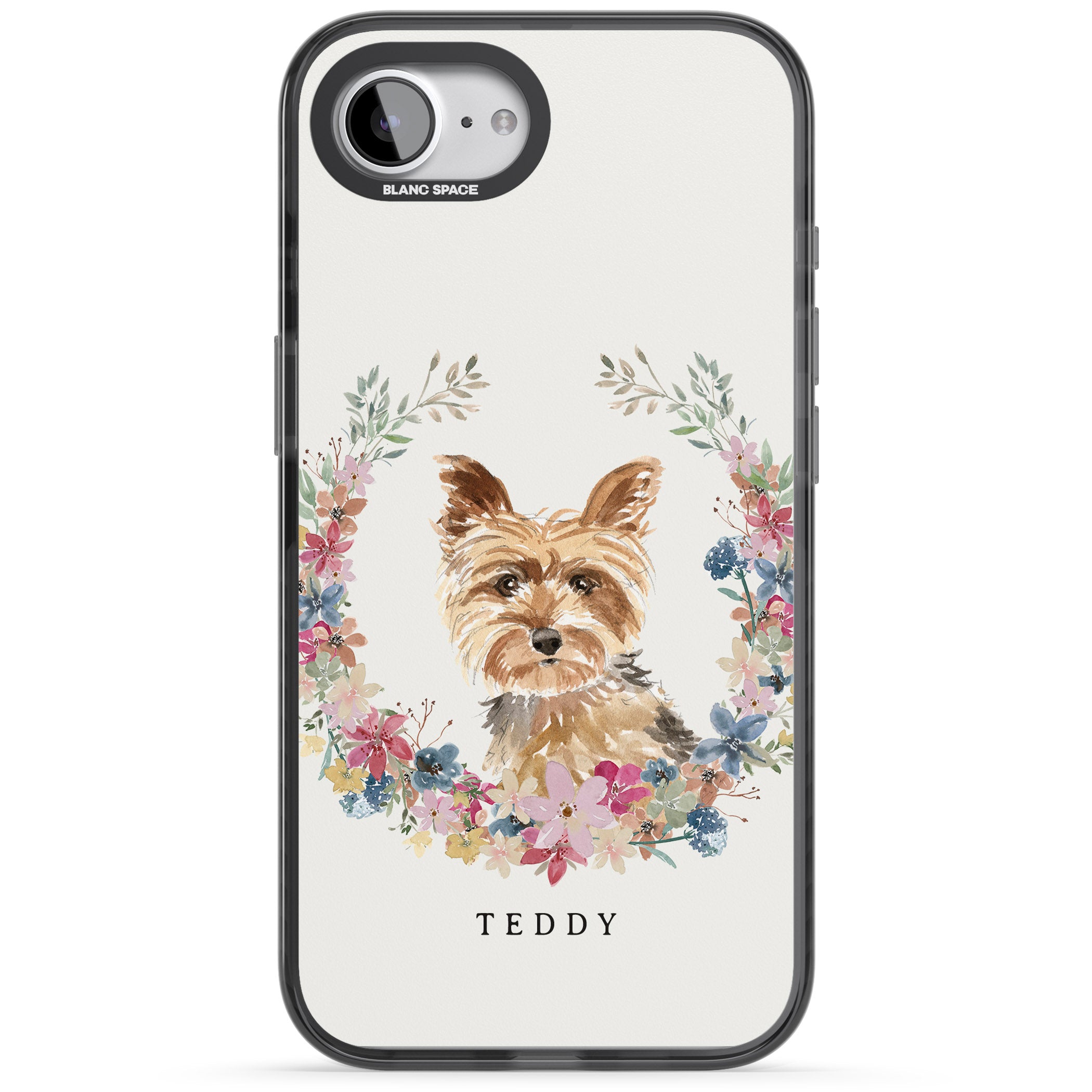 Personalised Yorkshire Terrier Floral Portrait