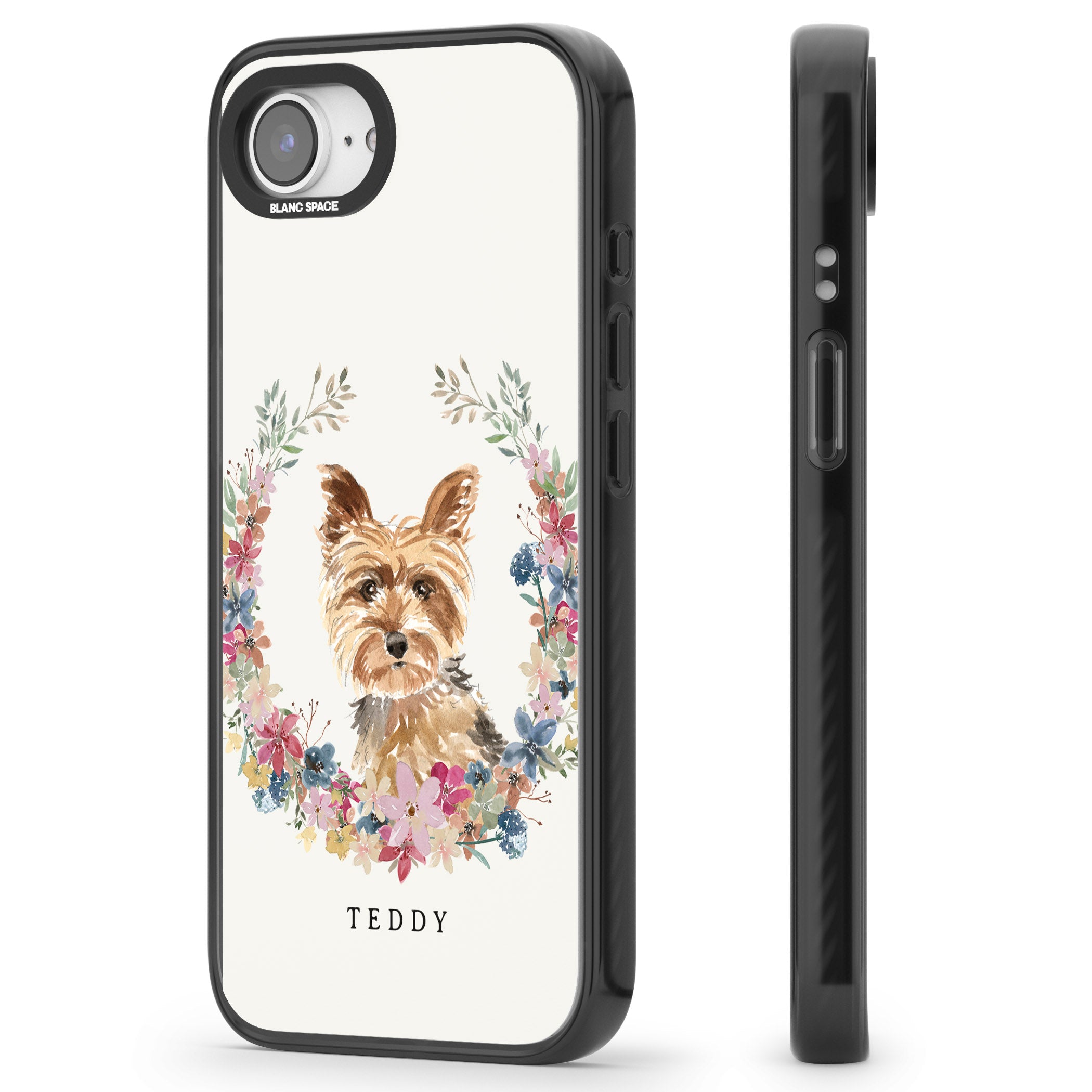 Personalised Yorkshire Terrier Floral Portrait