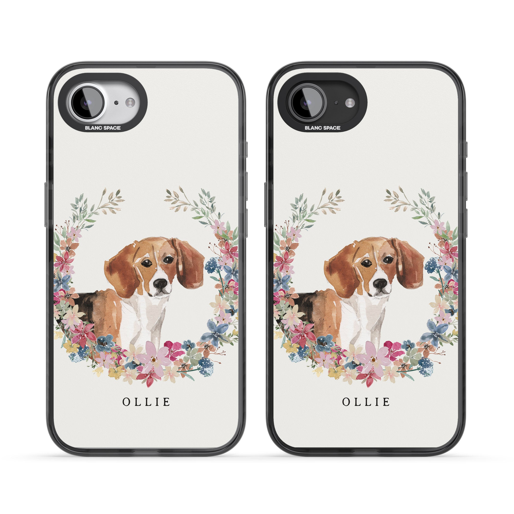 Personalised Beagle Floral Portrait
