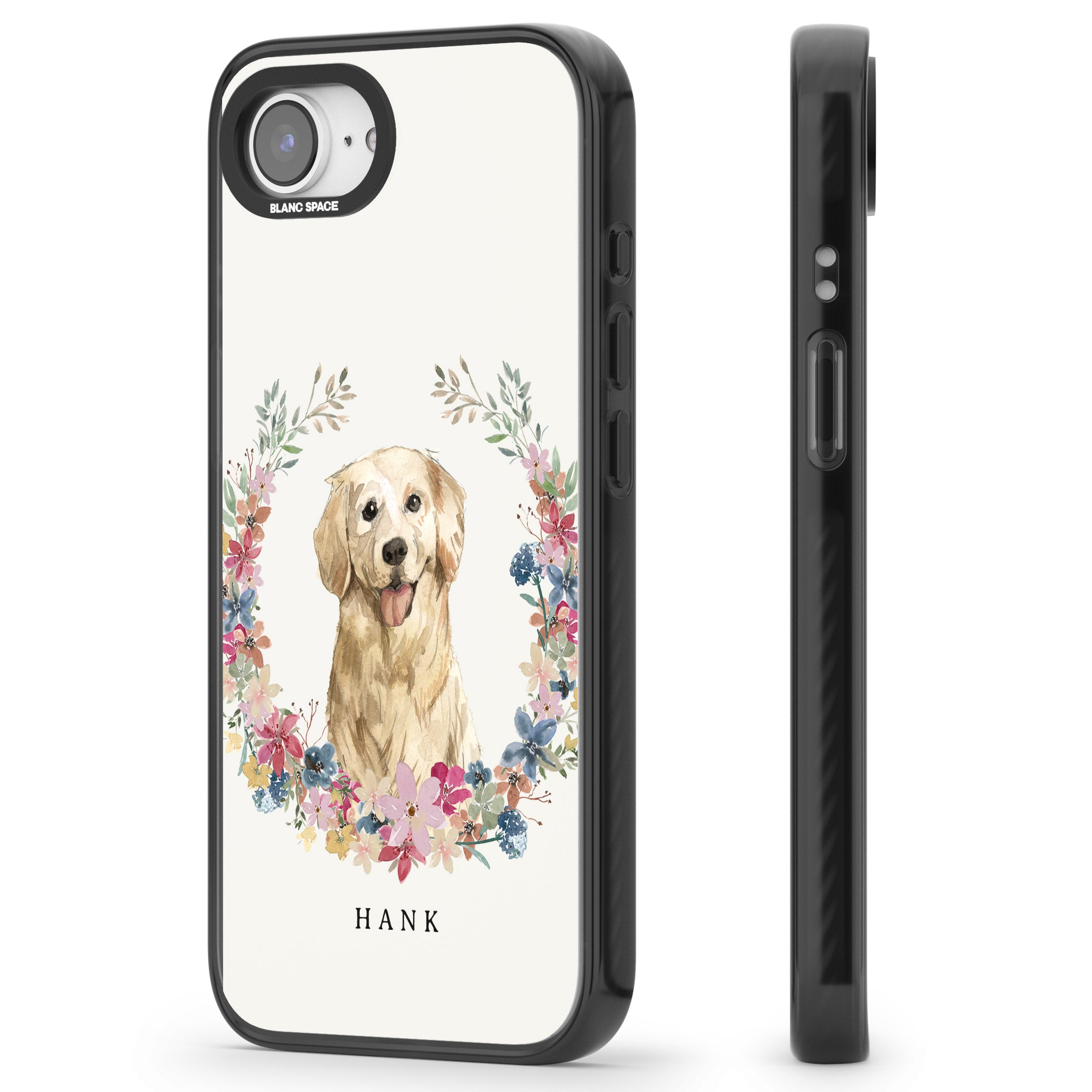 Personalised Golden Retriever Floral Portrait