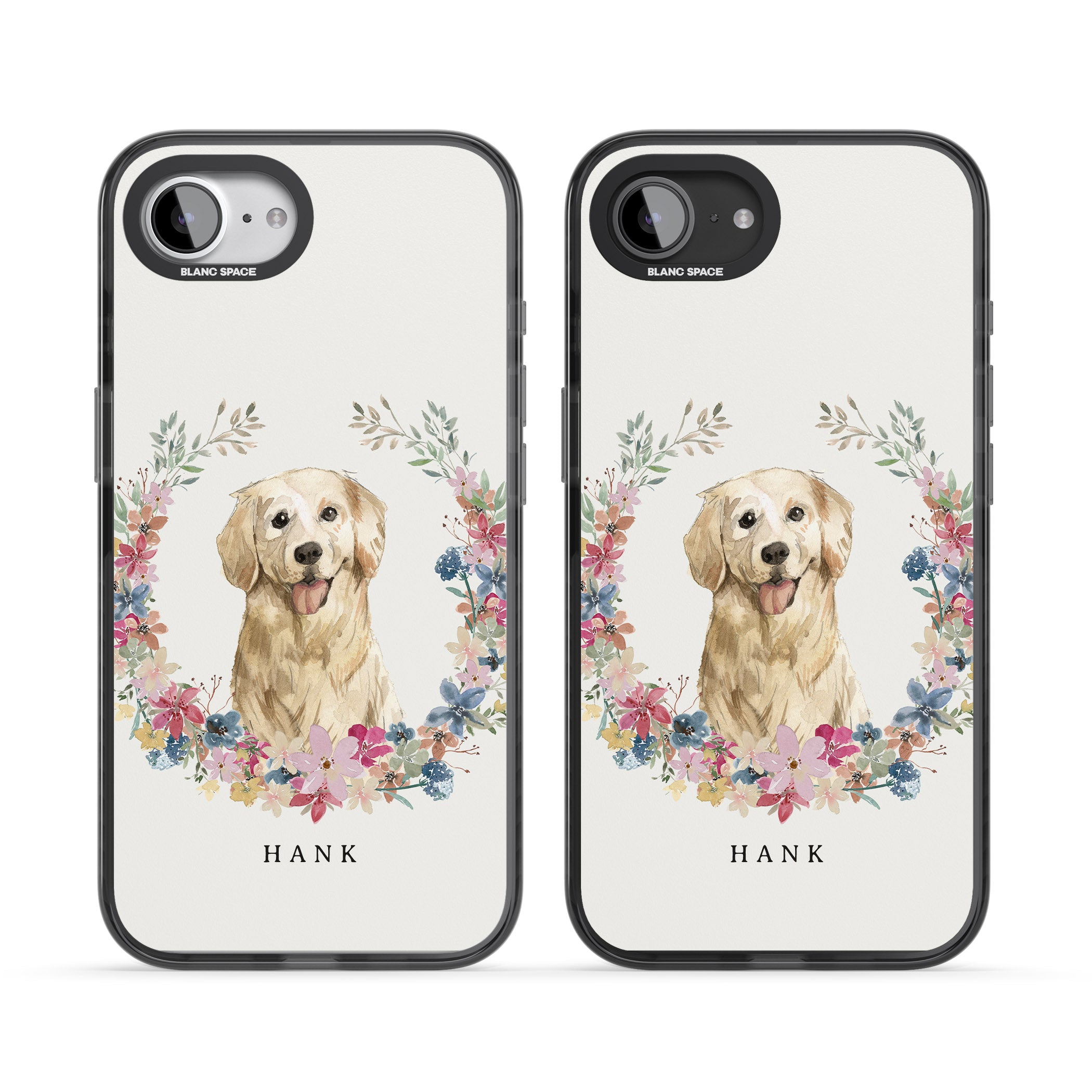 Personalised Golden Retriever Floral Portrait