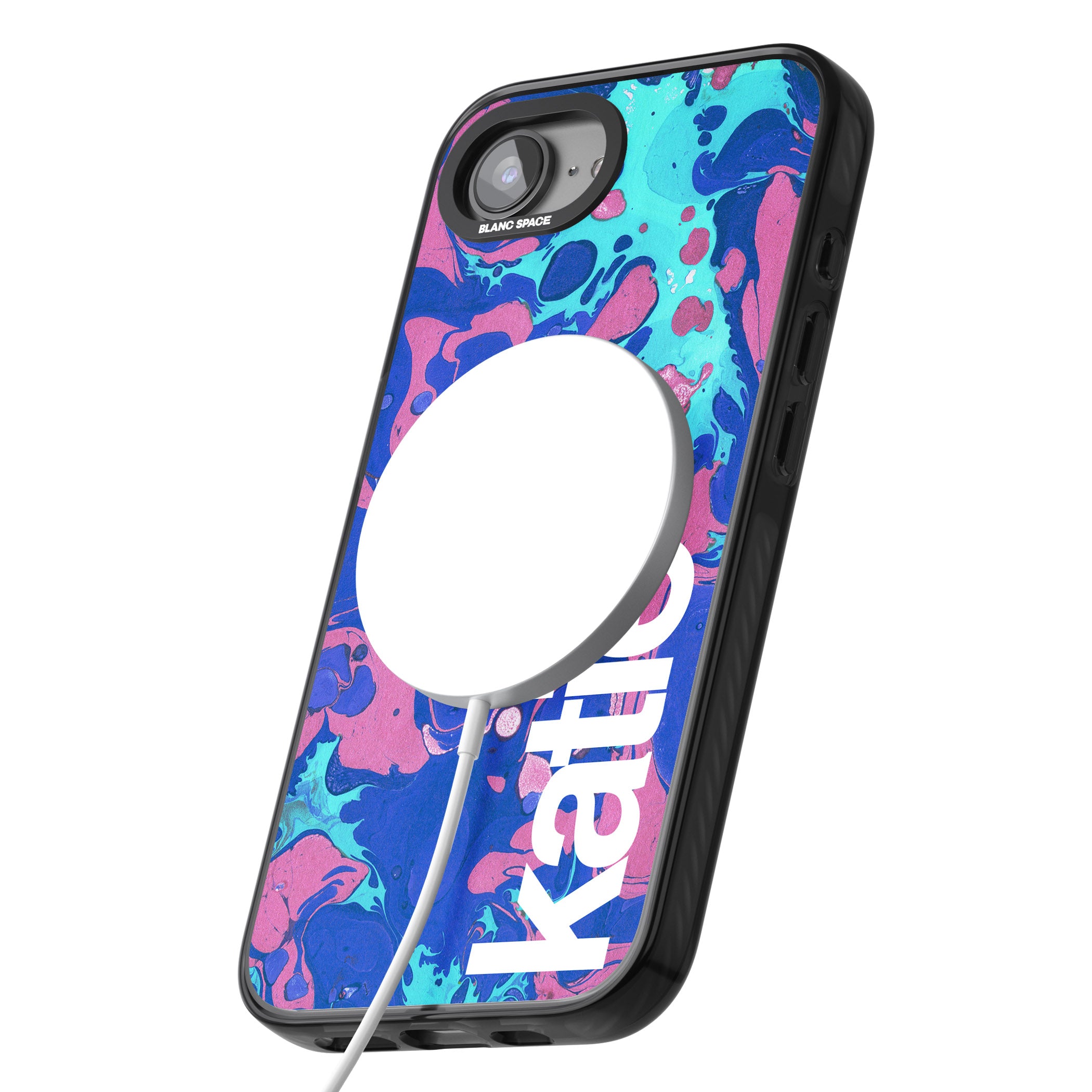 Personalised Navy & Turquoise Marbled