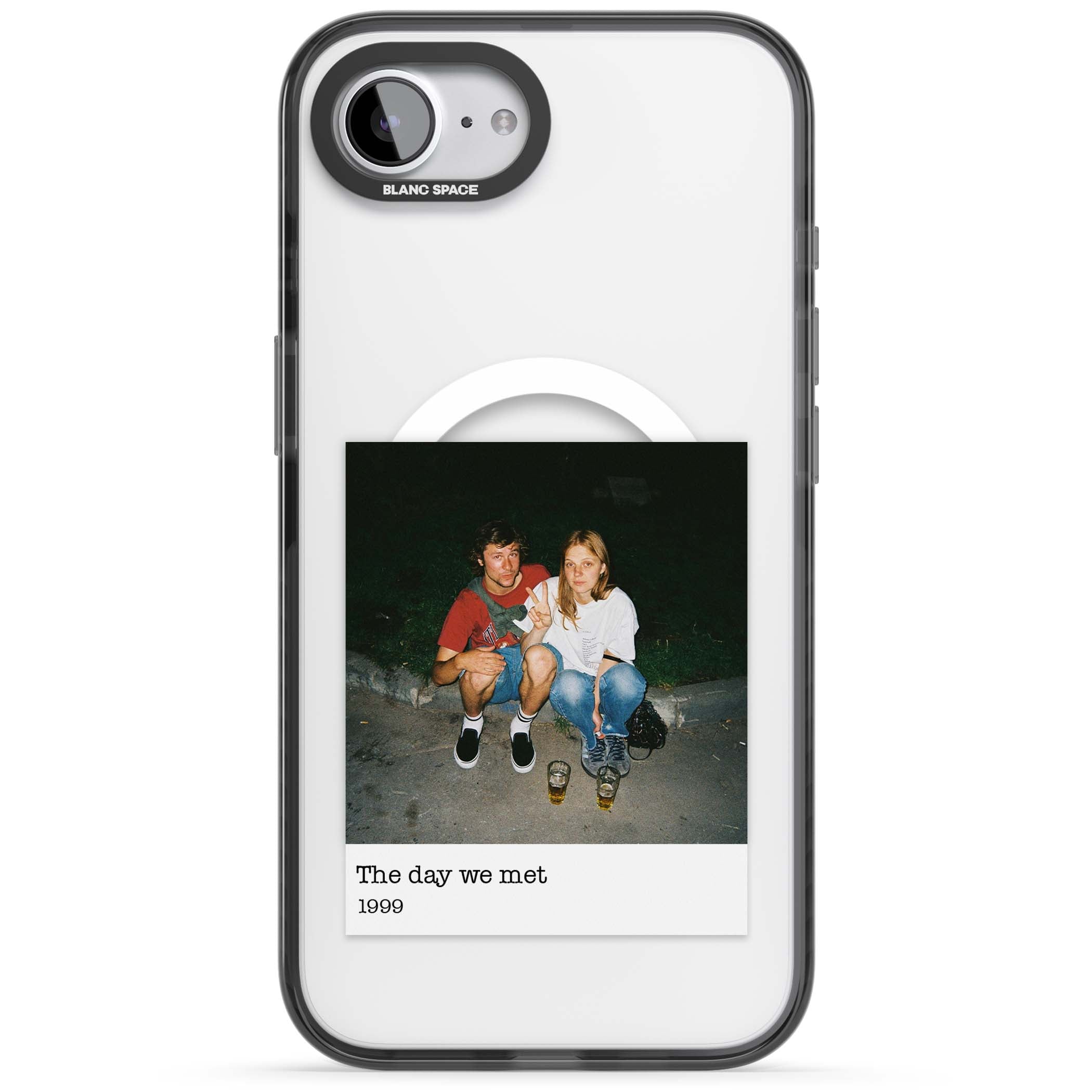 Photo Memory minimal iPhone case | Black Impact Magsafe case for iPhone 16e, iPhone 17e