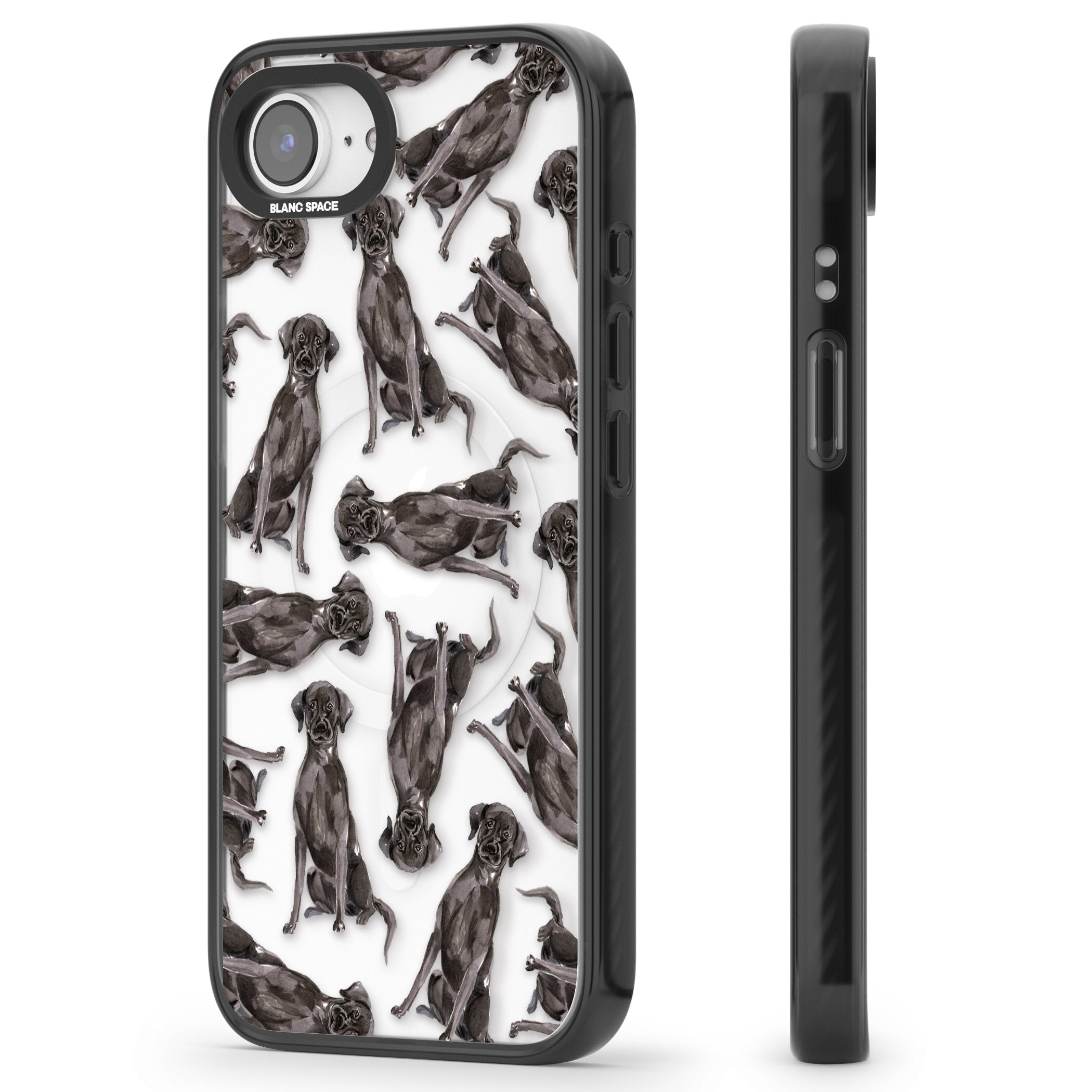 Black Labrador Watercolor Pattern