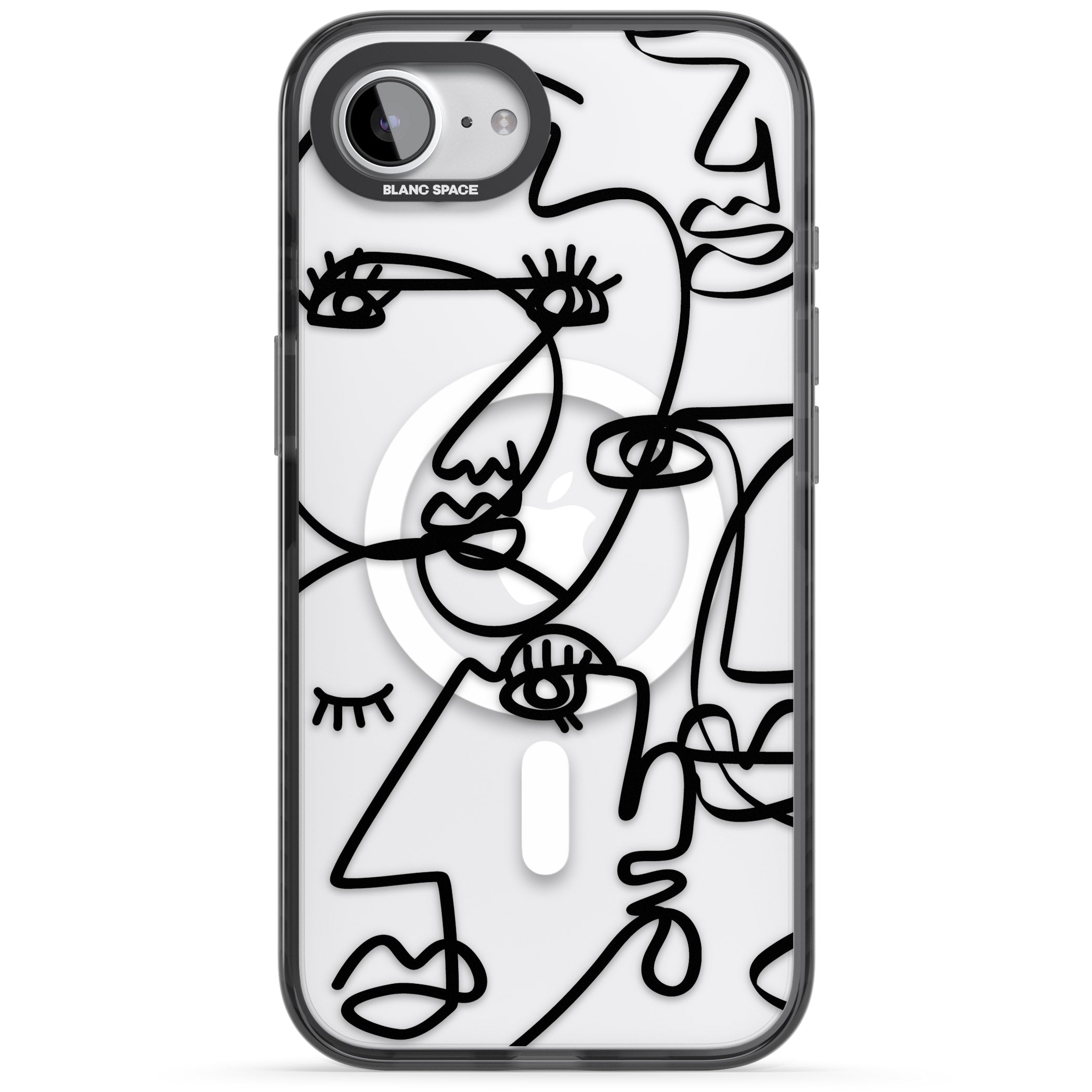 Abstract Line Art Black Clear