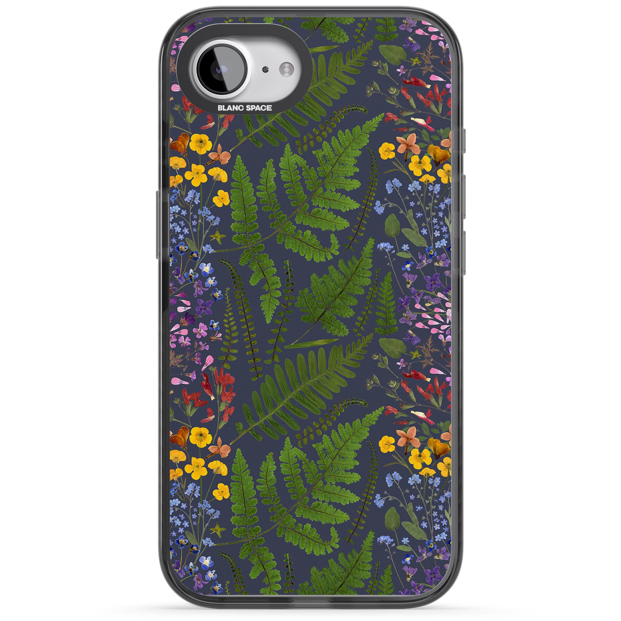 Busy Floral And Fern Design Navy