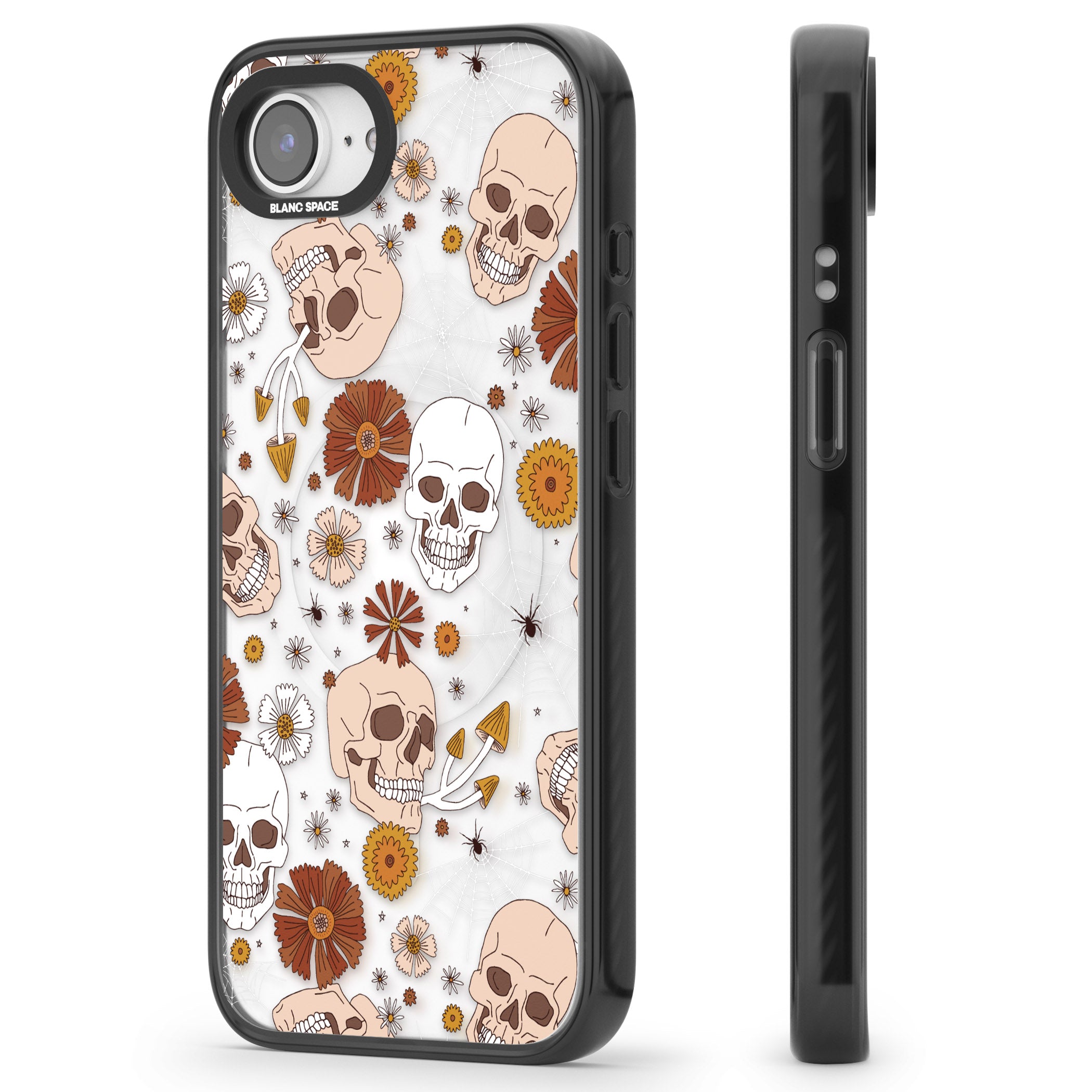 Halloween Skulls And Flowers