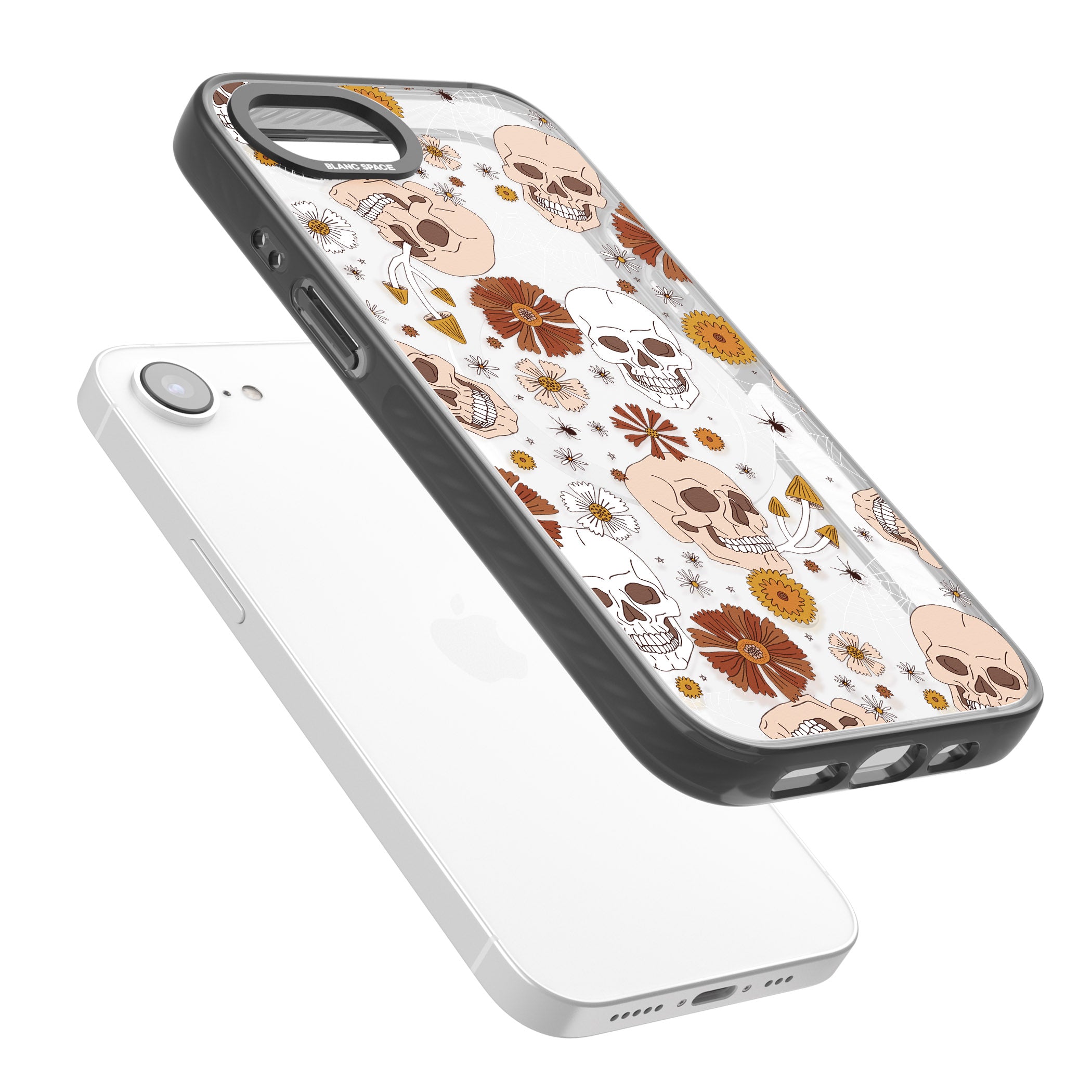 Halloween Skulls And Flowers