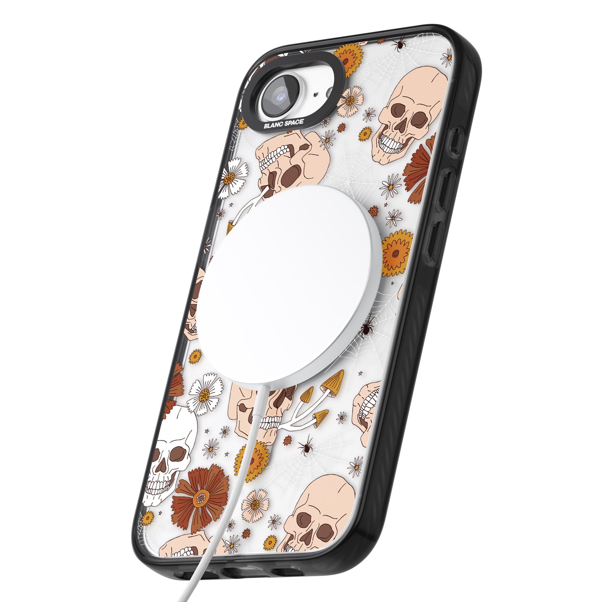 Halloween Skulls And Flowers