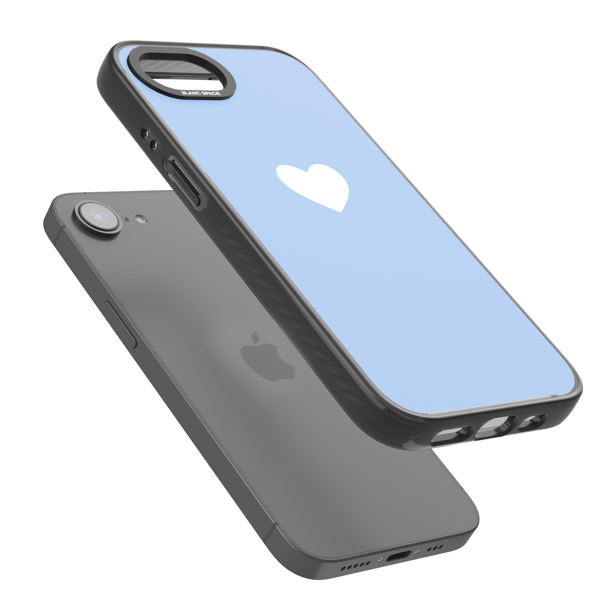 Single Heart Design: White & Baby Blue