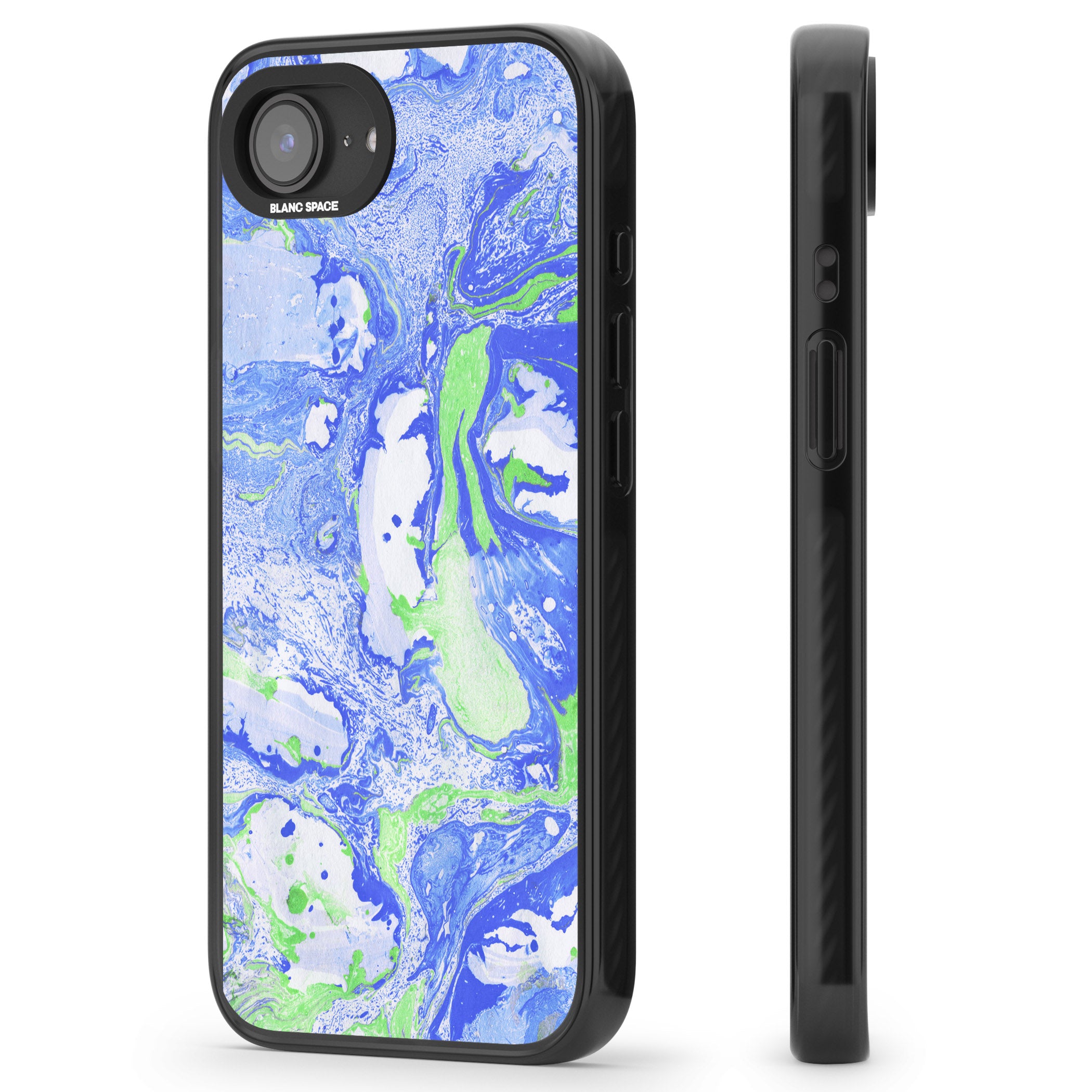 Dark Blue & Green Marbled Paper Pattern