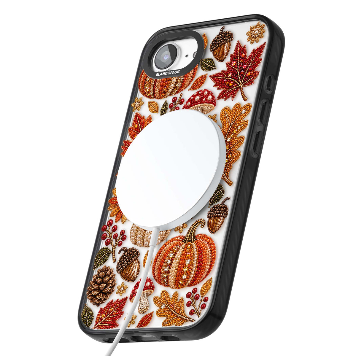 Beaded Autumn iPhone case | Black Impact Magsafe case for iPhone 16e, iPhone 17e
