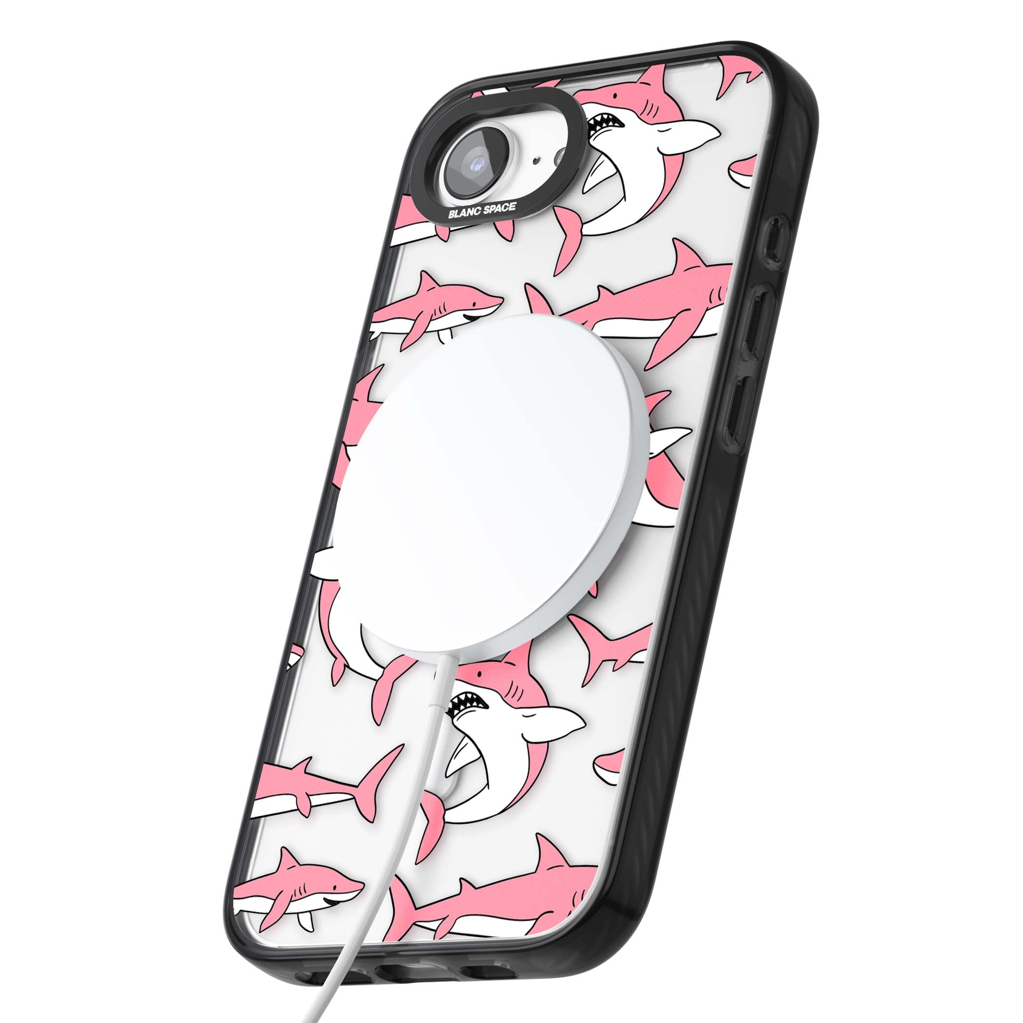 Bubblegum Sharks for her iPhone case | Black Impact Magsafe case for iPhone 16e, iPhone 17e