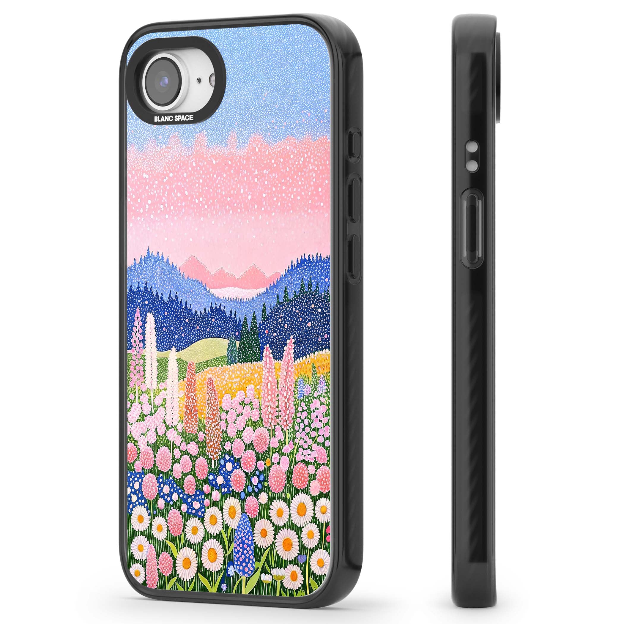 Valley Horizon cottagecore iPhone case | Black Impact Magsafe case for iPhone 16e, iPhone 17e