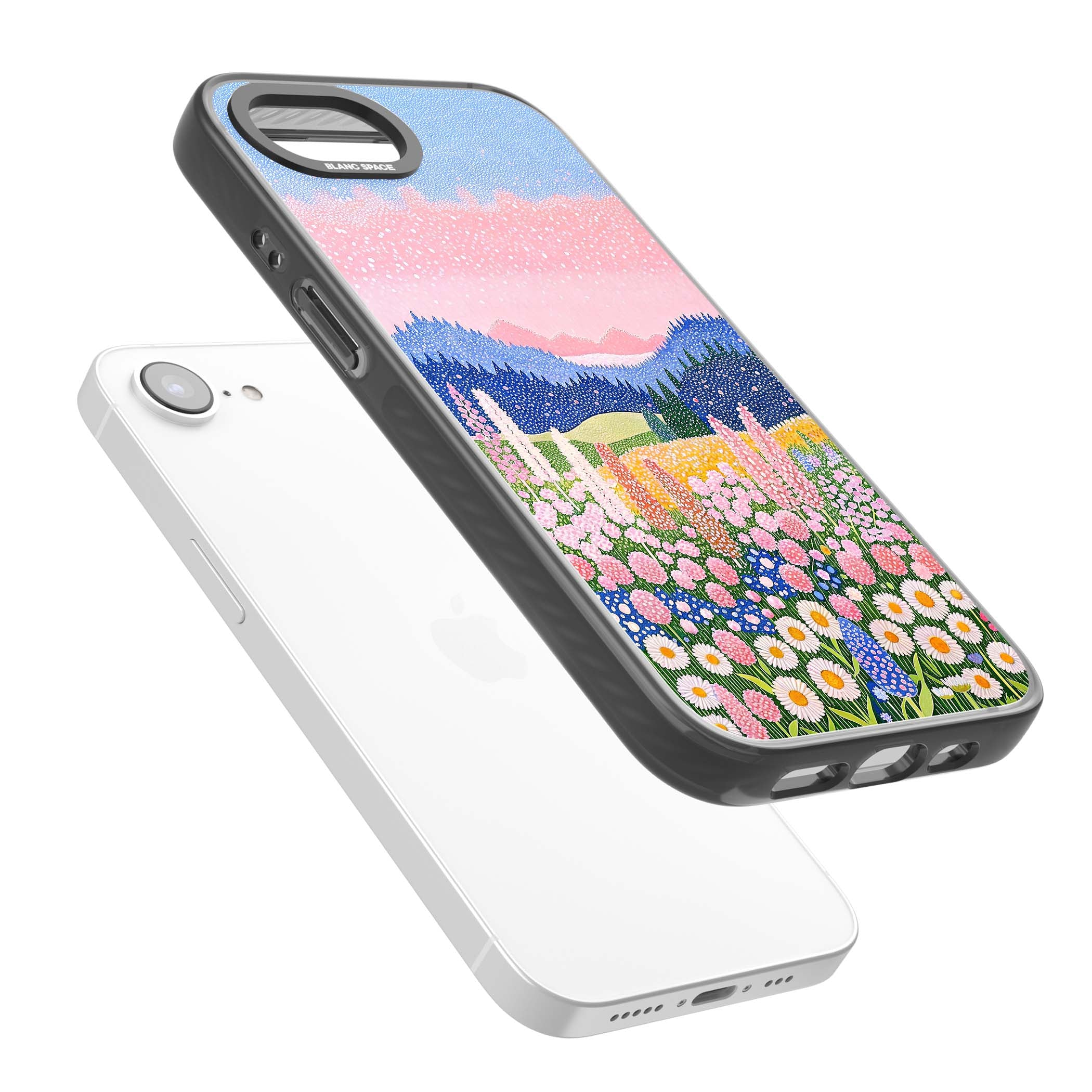 Valley Horizon cottagecore iPhone case | Black Impact Magsafe case for iPhone 16e, iPhone 17e