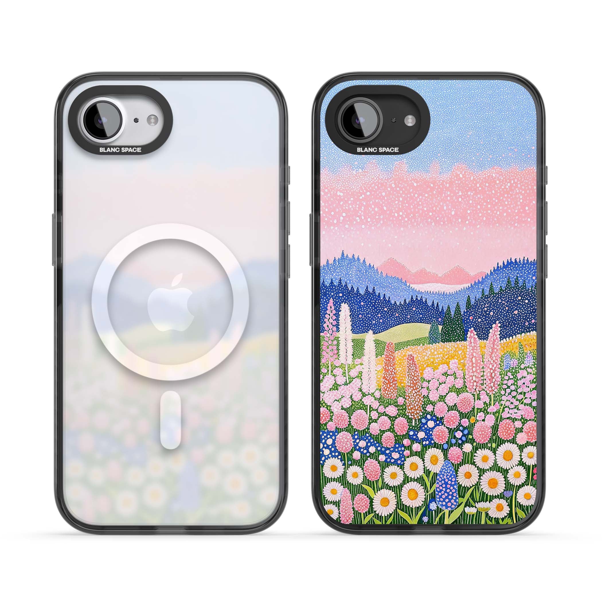 Valley Horizon cottagecore iPhone case | Black Impact Magsafe case for iPhone 16e, iPhone 17e