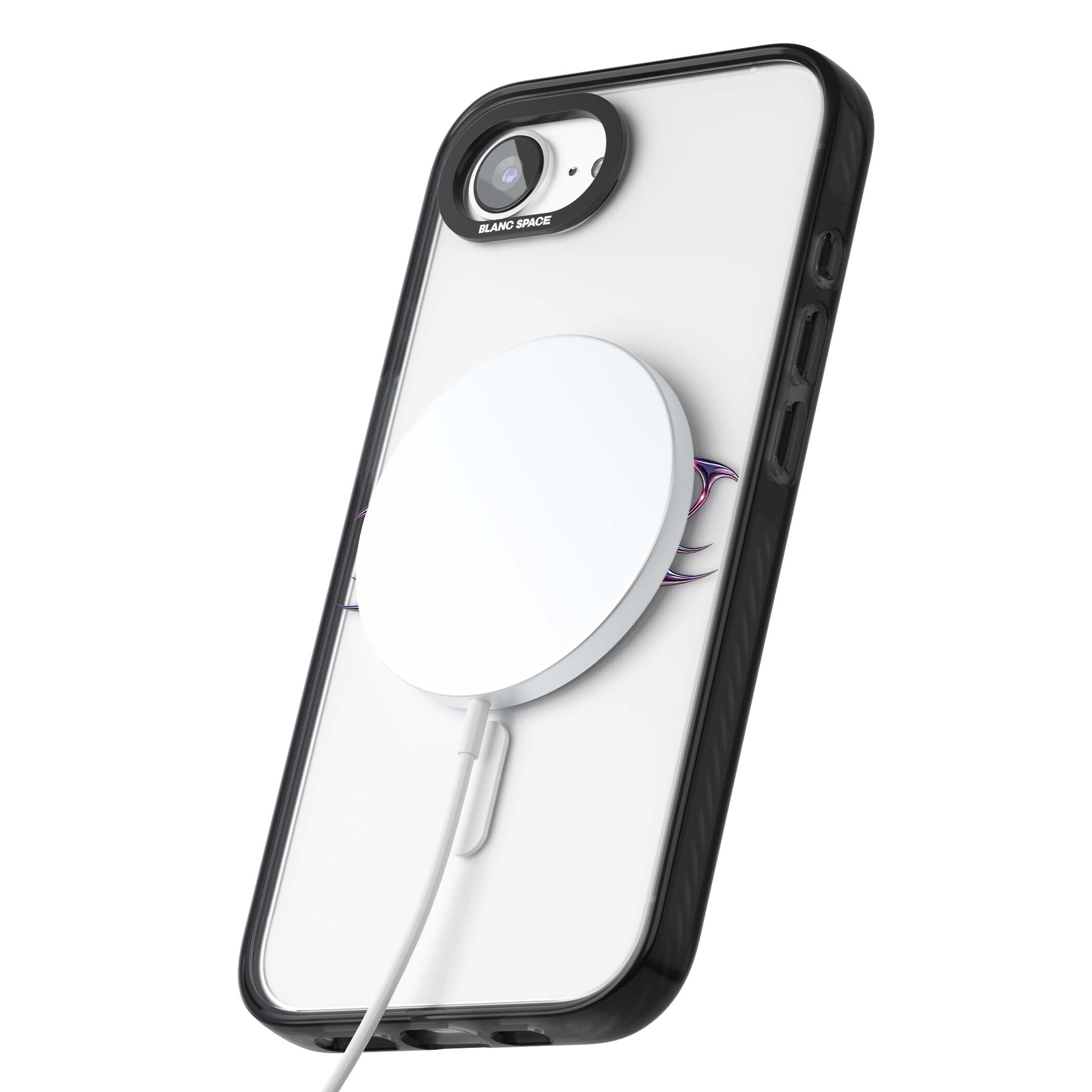 Pink Chrome Heart y2k iPhone case | Black Impact Magsafe case for iPhone 16e, iPhone 17e