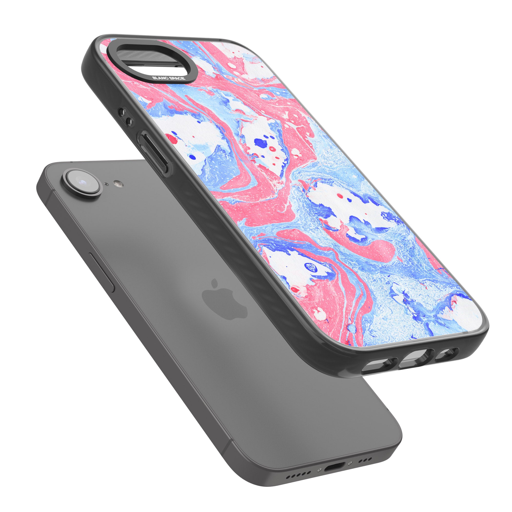 Pink, Blue & White Marbled Paper Pattern