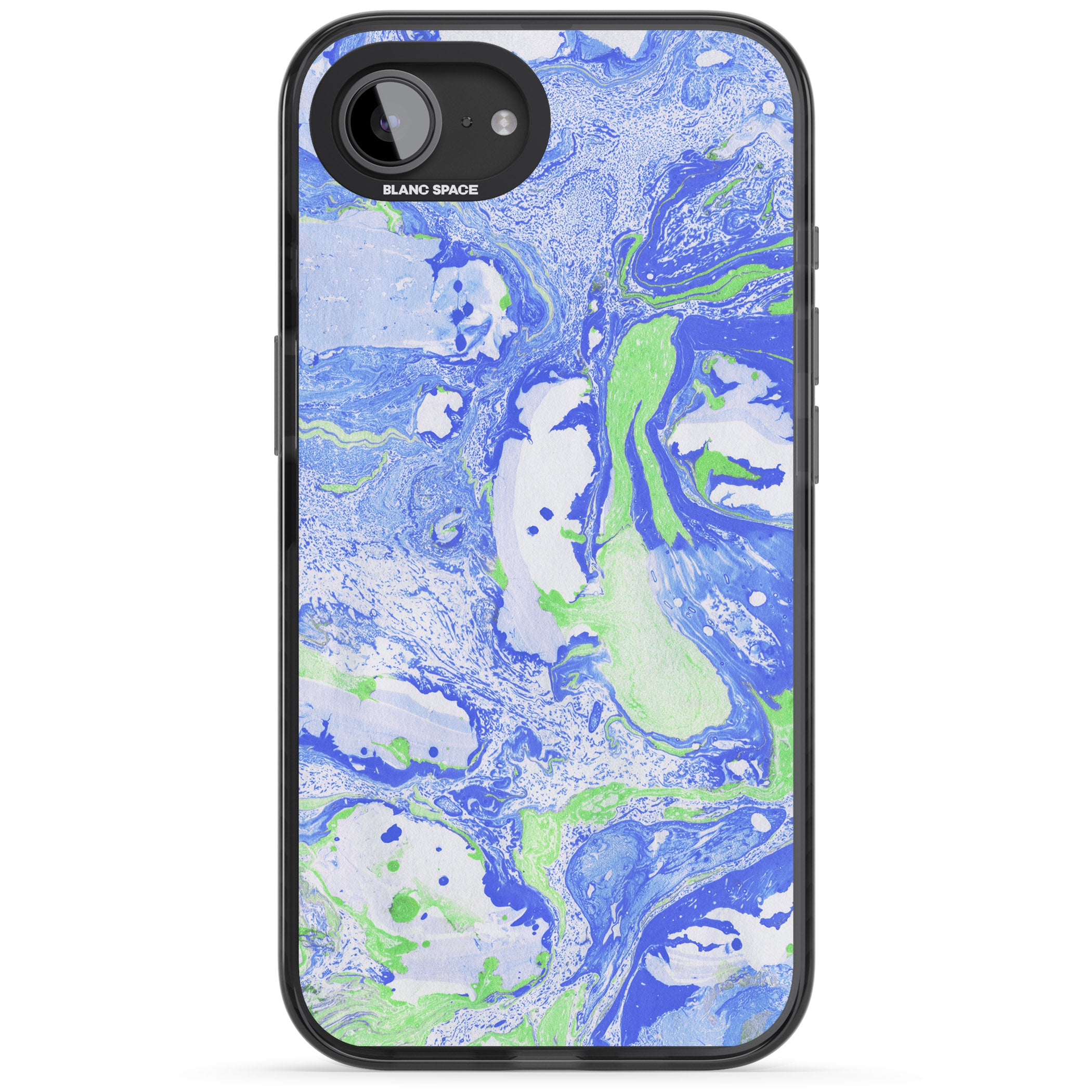 Dark Blue & Green Marbled Paper Pattern