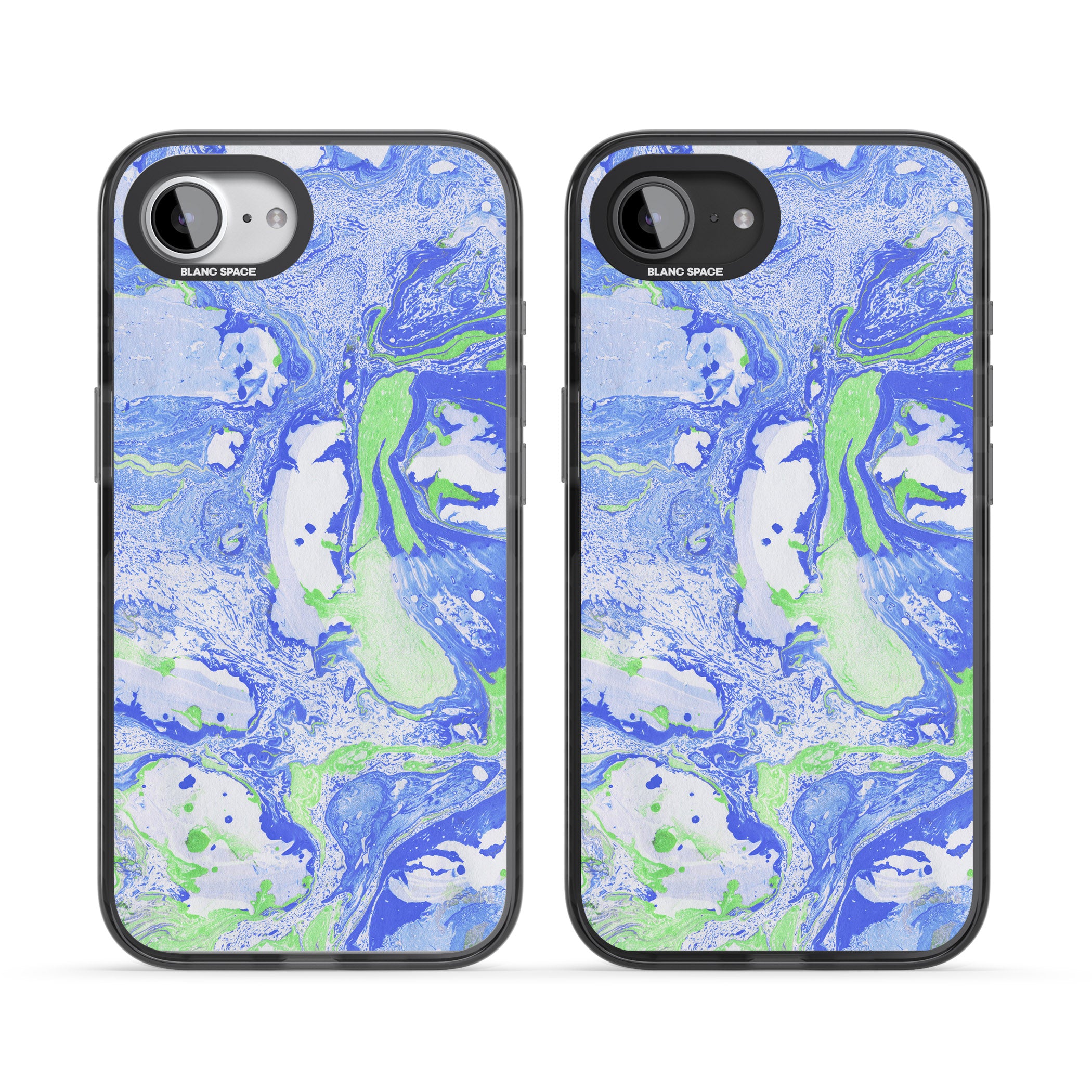 Dark Blue & Green Marbled Paper Pattern