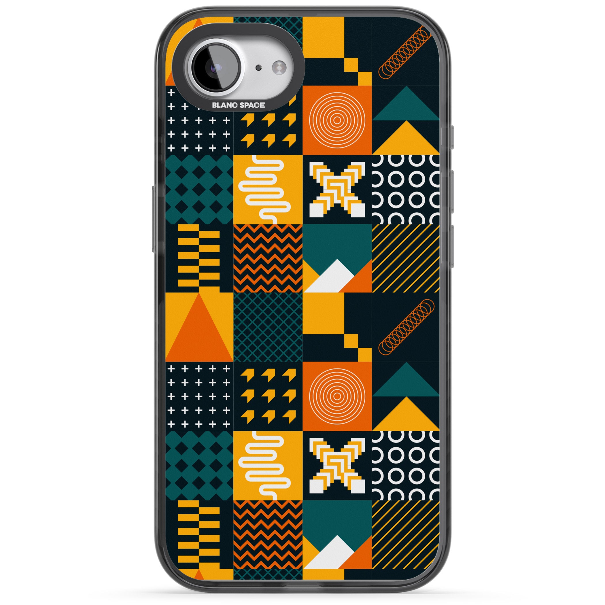 Funky Geometric Patterns: Orange & Dark Green