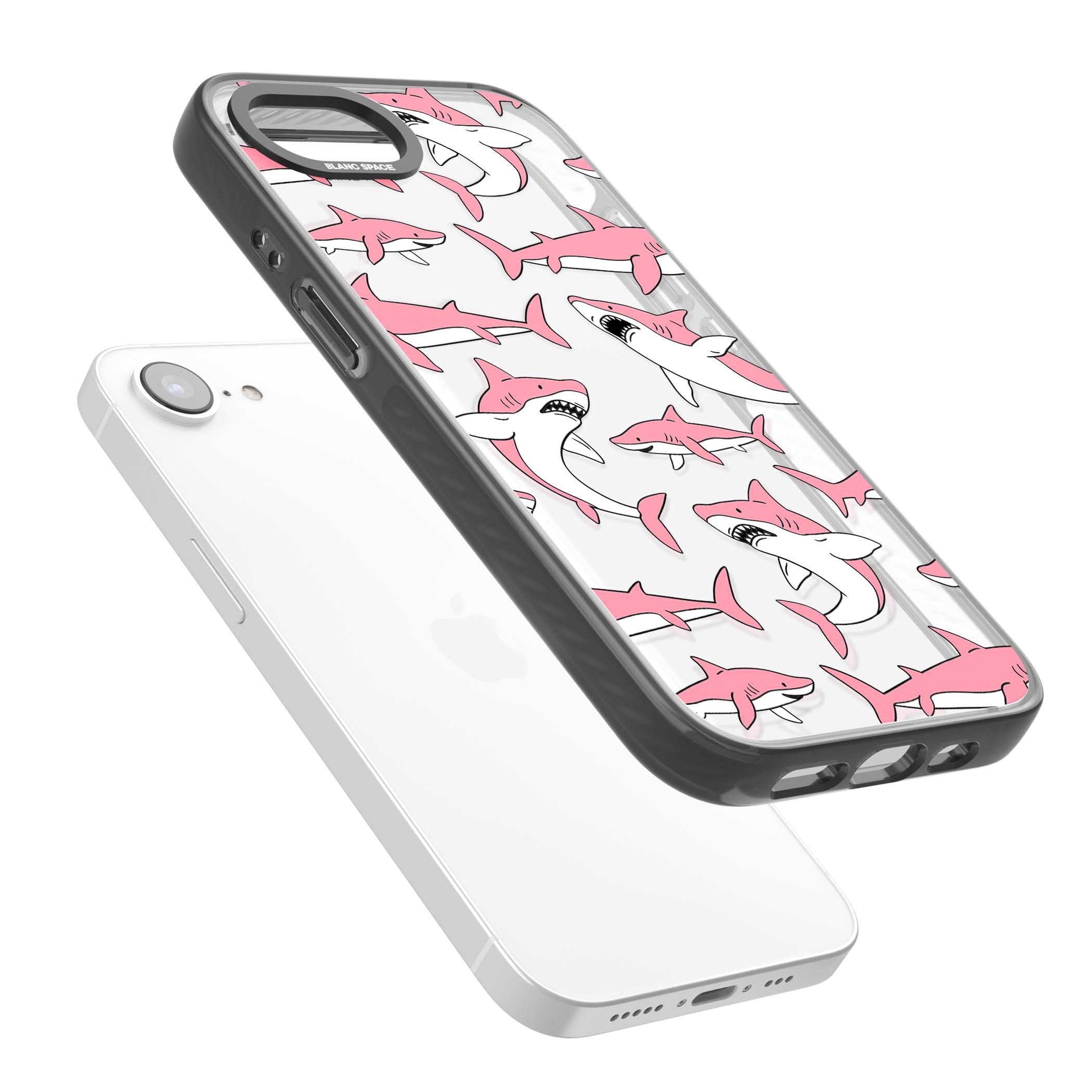 Bubblegum Sharks for her iPhone case | Black Impact case for iPhone 16e, iPhone 17e