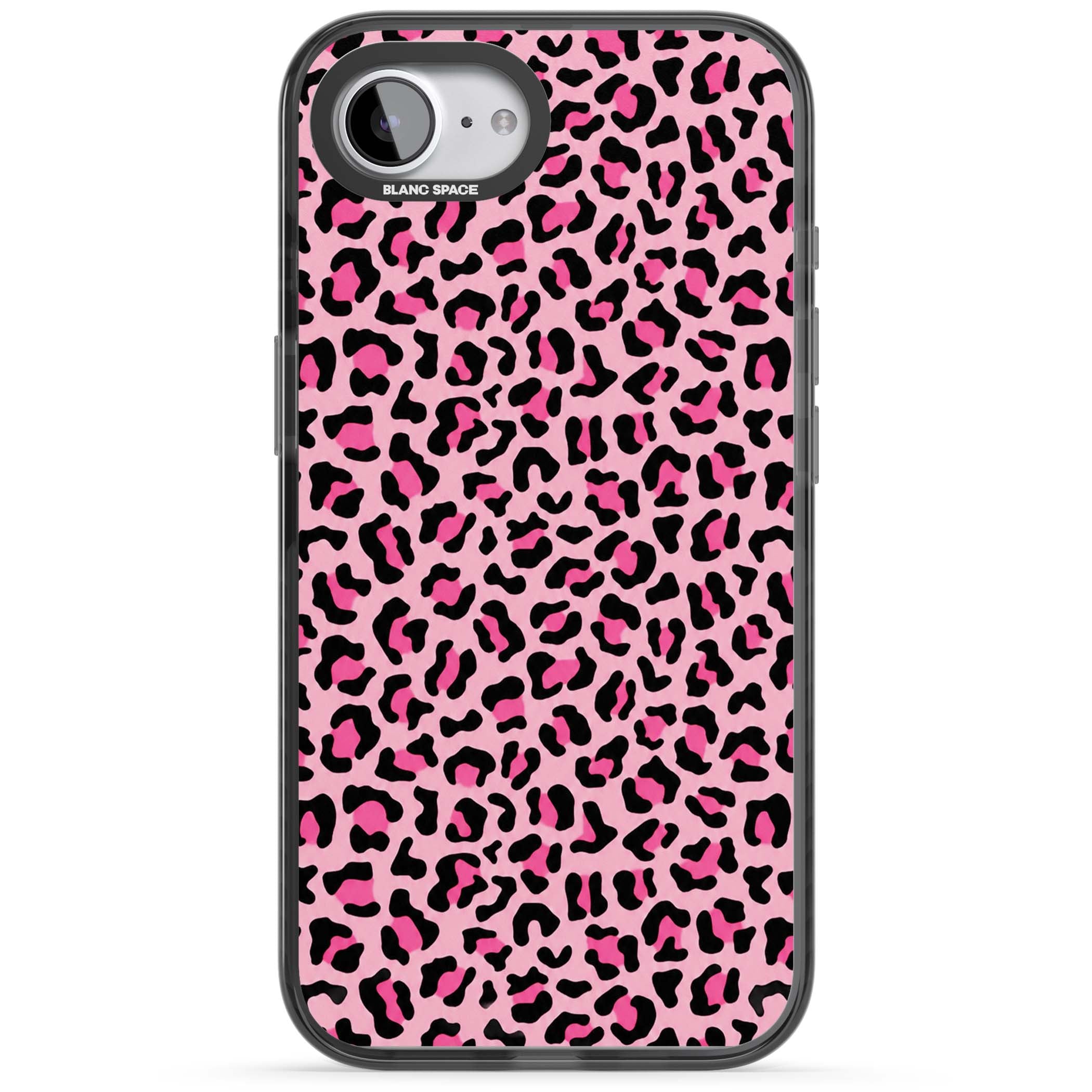 Pink Leopard baddie iPhone case | Black Impact case for iPhone 16e, iPhone 17e